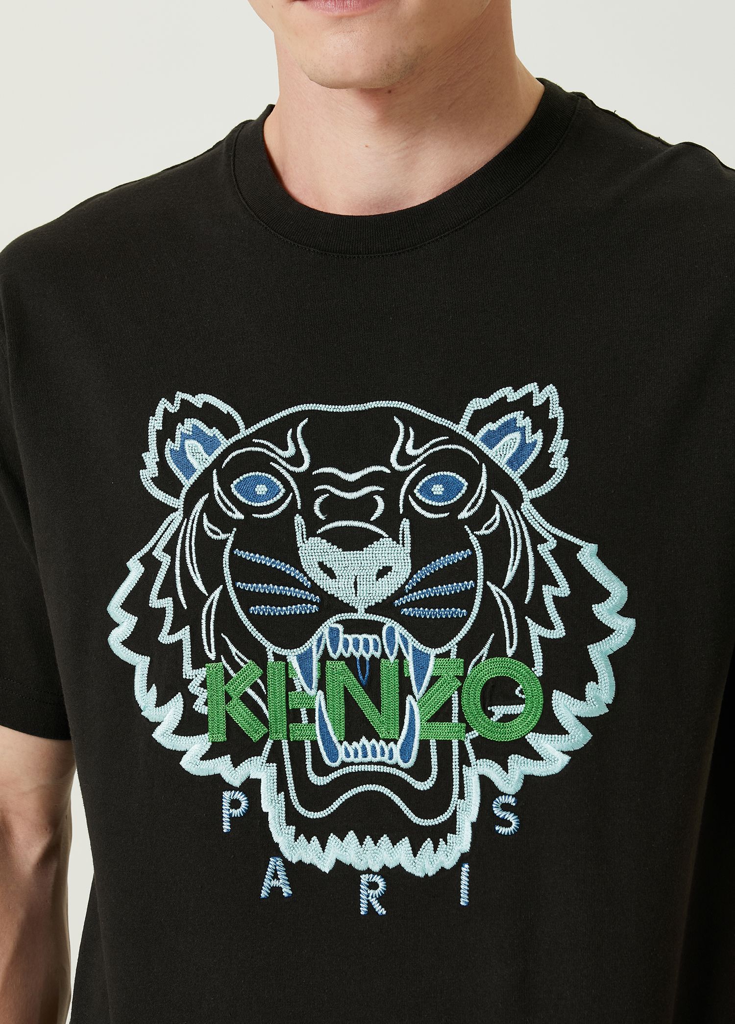 Black Kenzo Black Men Tiger Black Crew Neck T shirt 1246700 Beymen