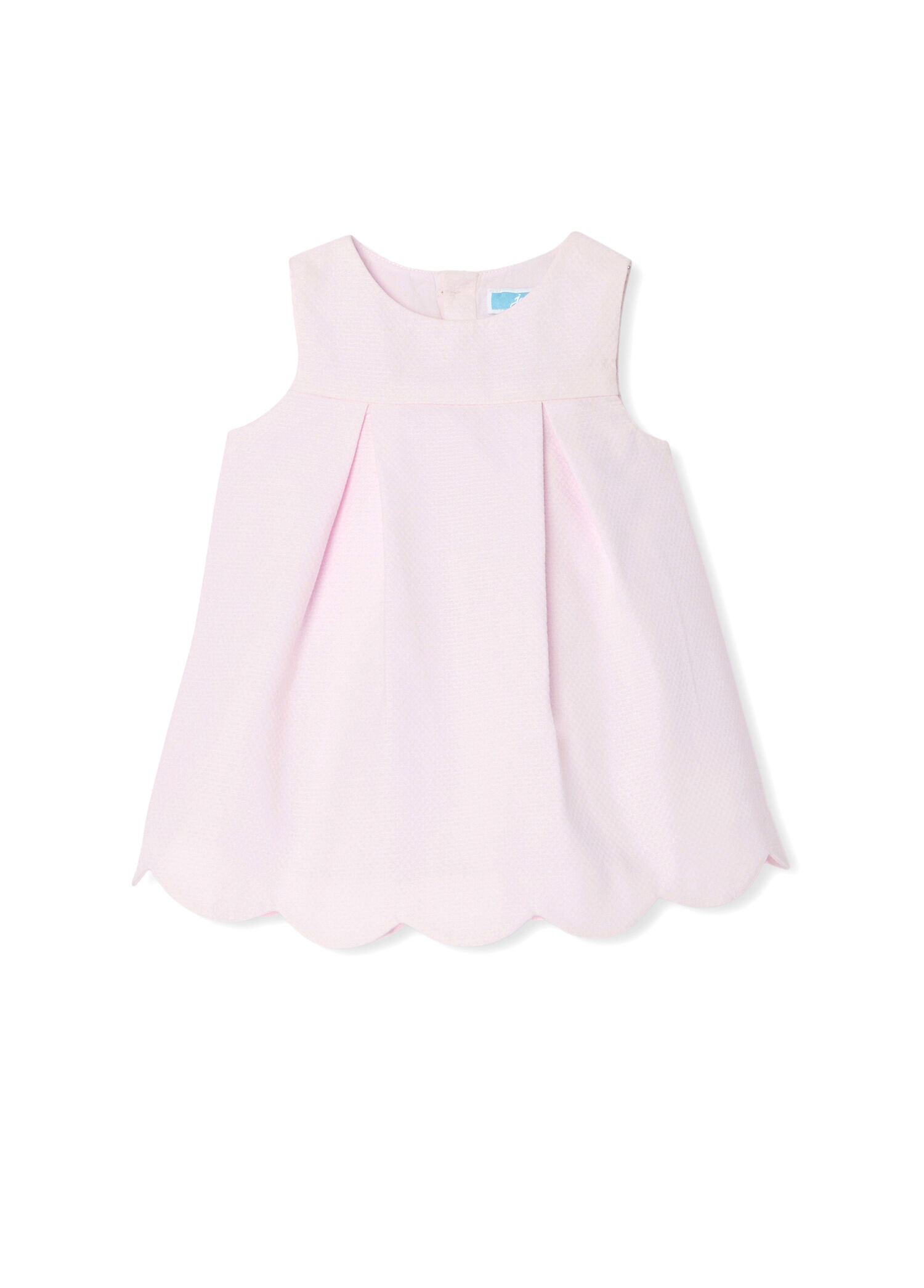 Toz Pembe Pike Pileli Kolsuz Kız Bebek Elbise