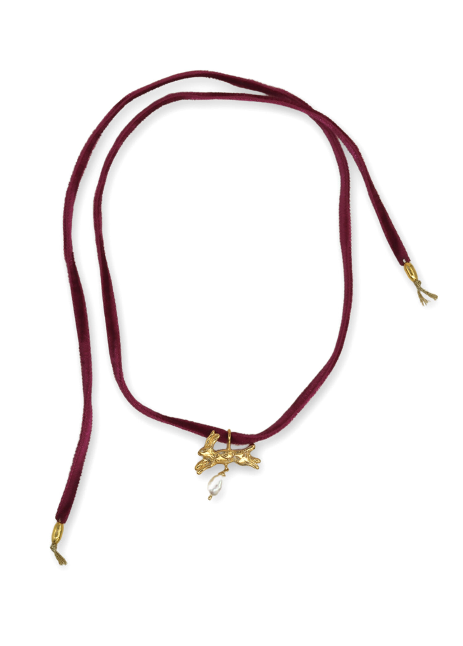 Viventia Altın Kaplama Kadife Kadın Choker Kolye