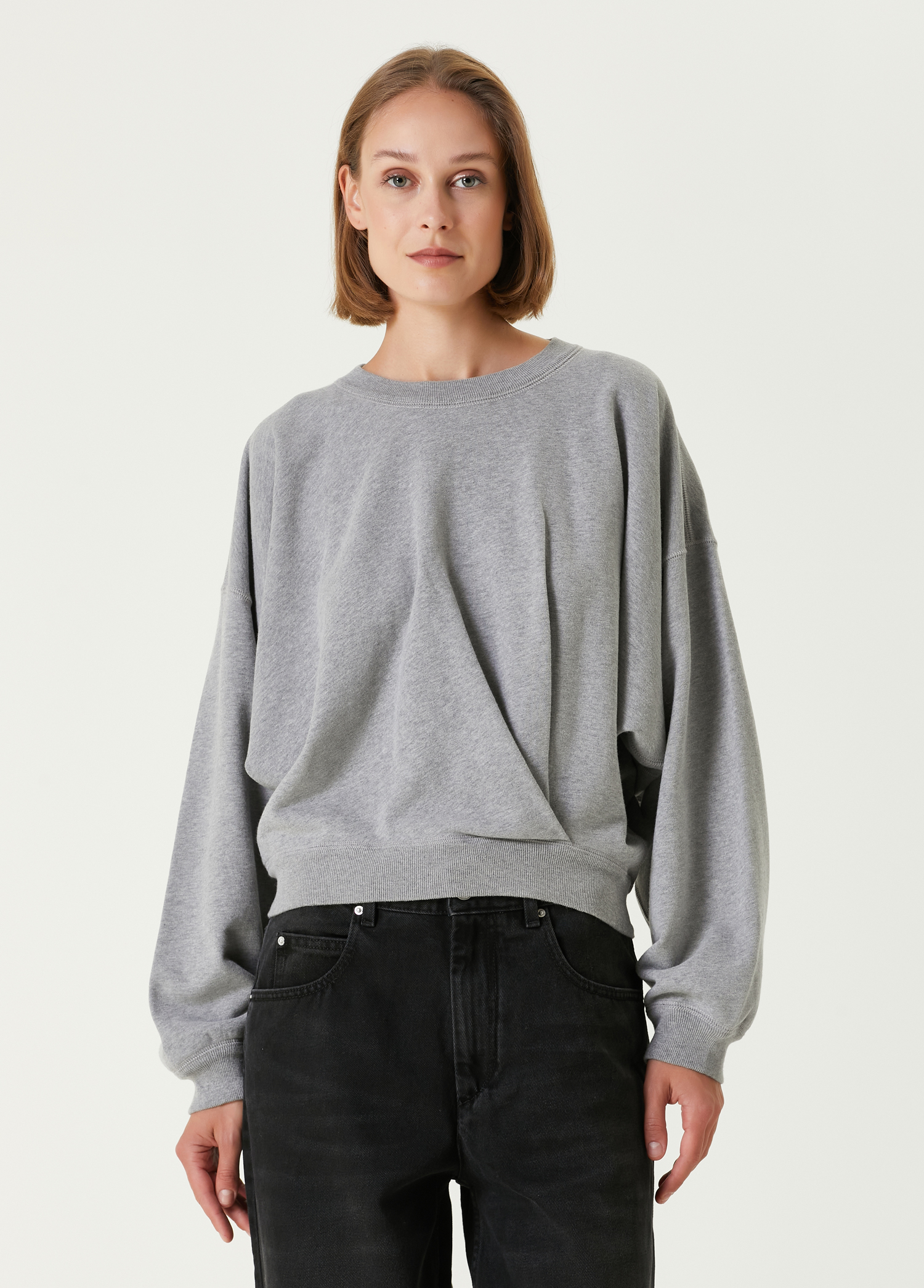 Paulia Gri Pileli Sweatshirt