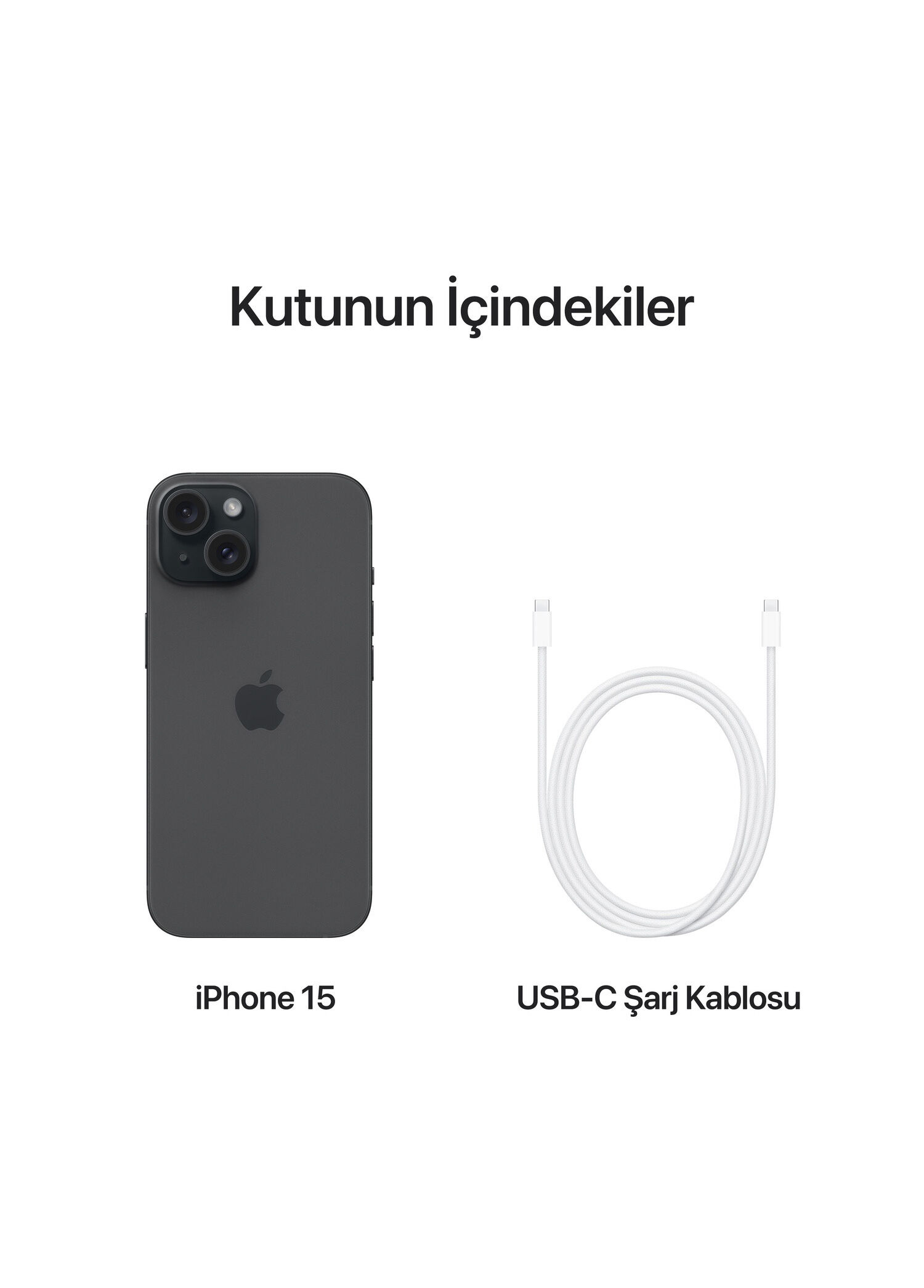 Apple - iPhone 15 128GB Siyah Akıllı Cep Telefonu MTP03TU/A - Siyah