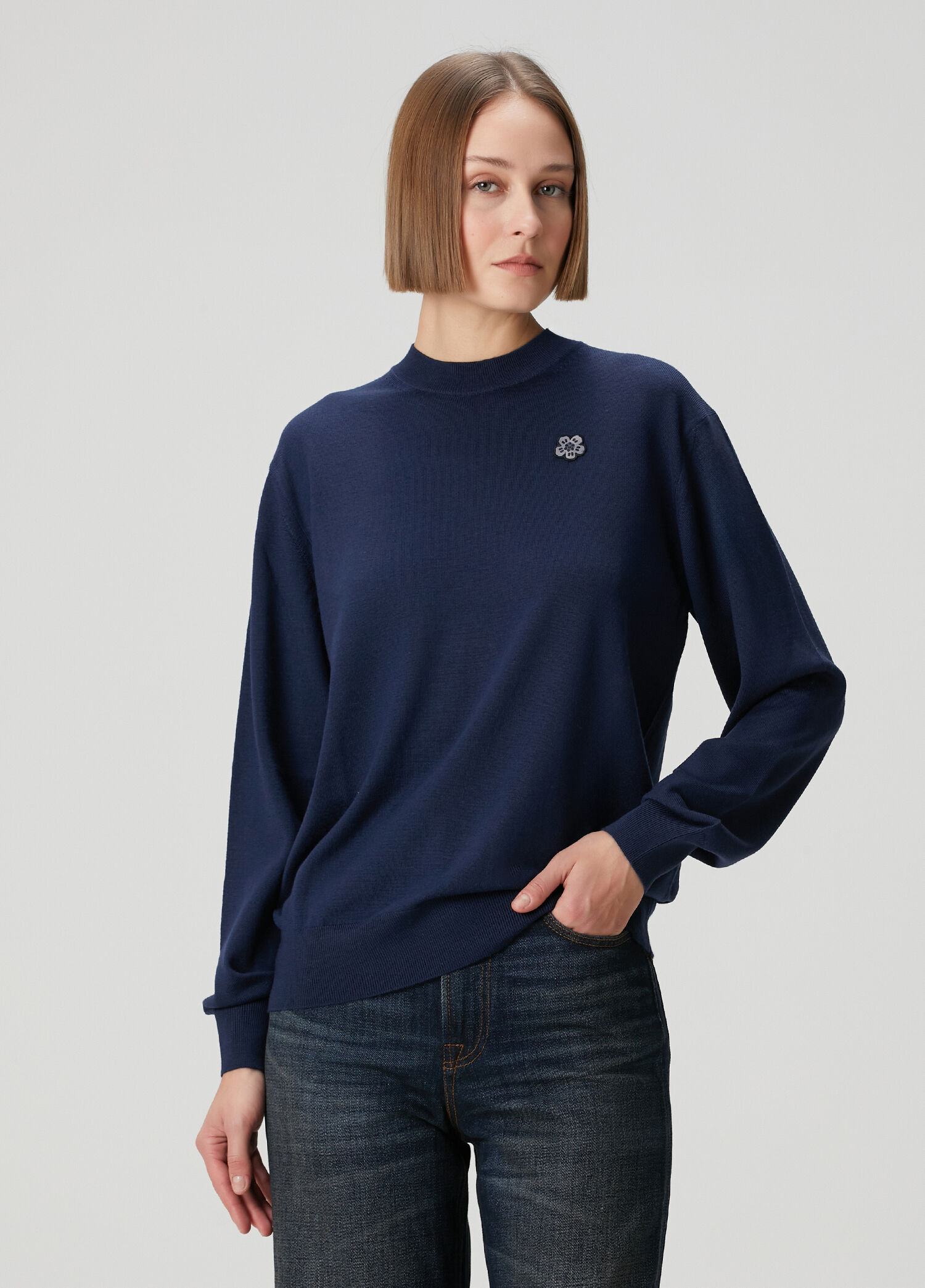 Boke Flower Lacivert Sweatshirt