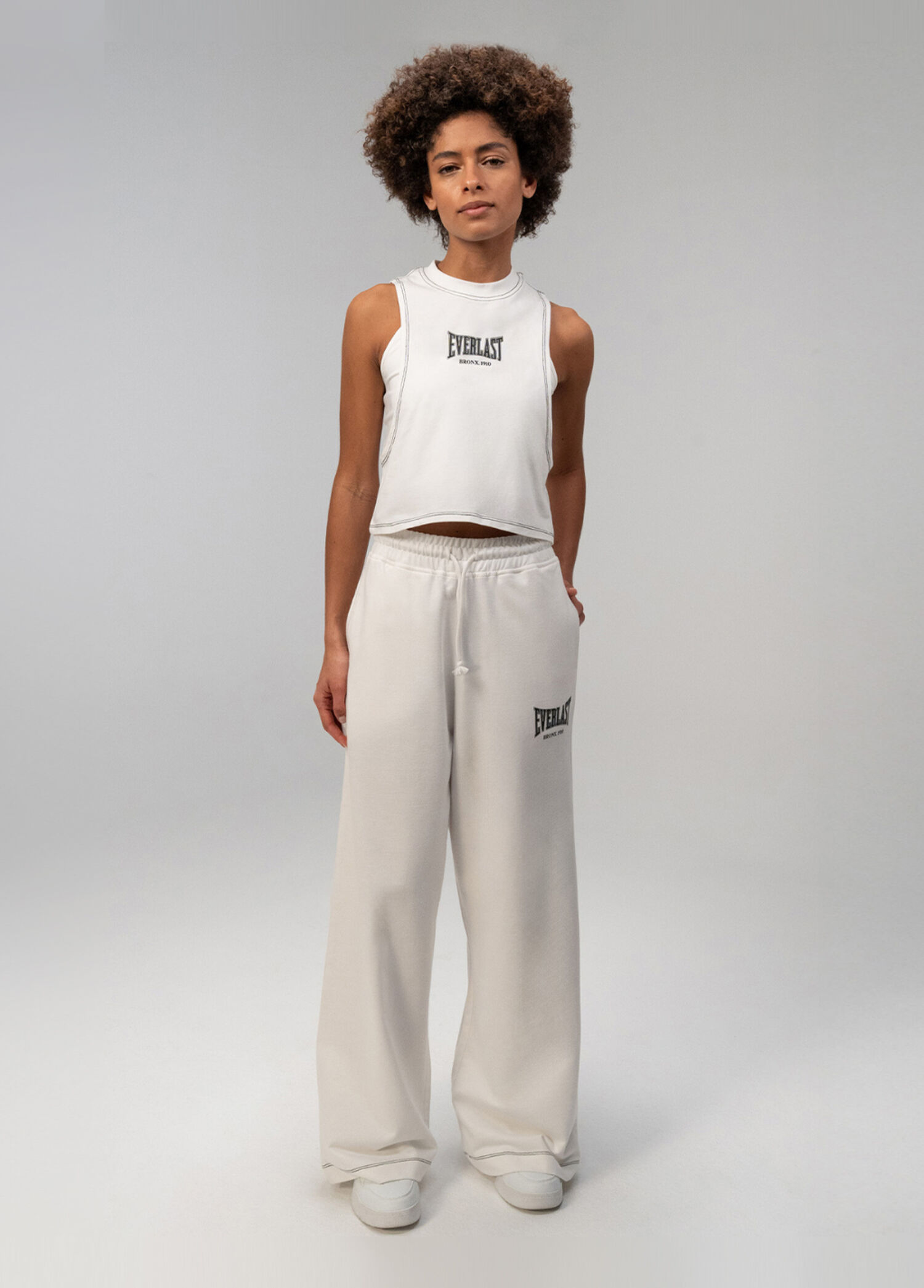 Dot Collection Oversize Beyaz Kadın Eşofman Altı