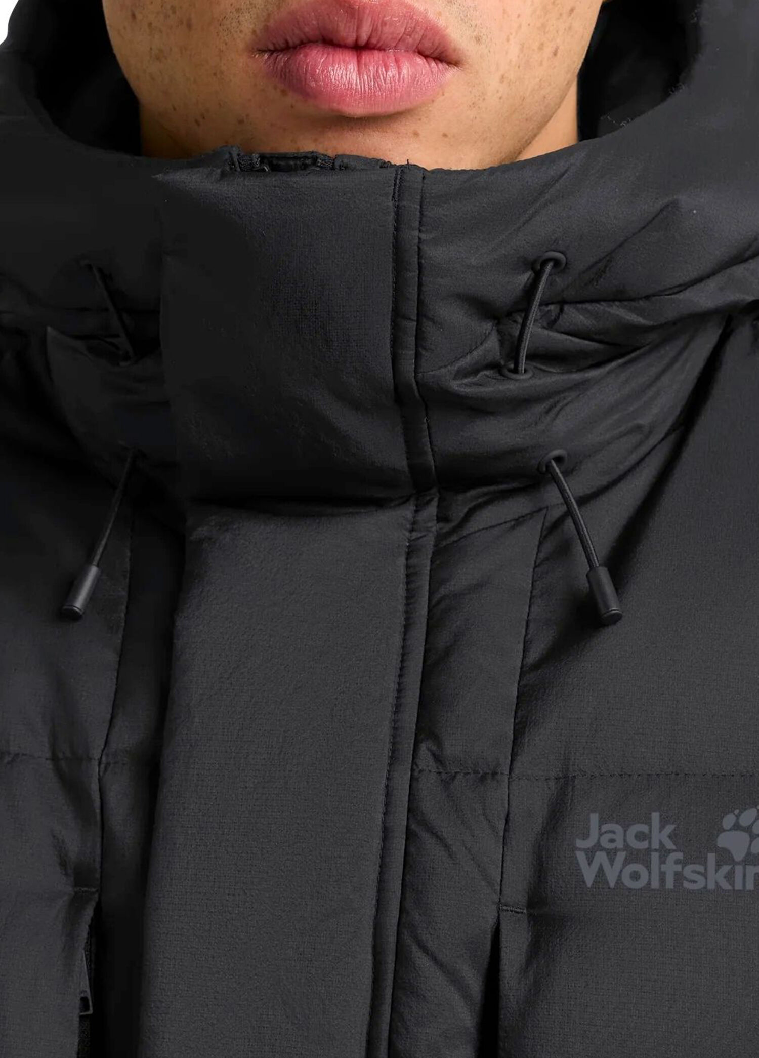 Jack Wolfskin Siyah Erkek Icy Hill Coat Rds Siyah Kaz Tüyü