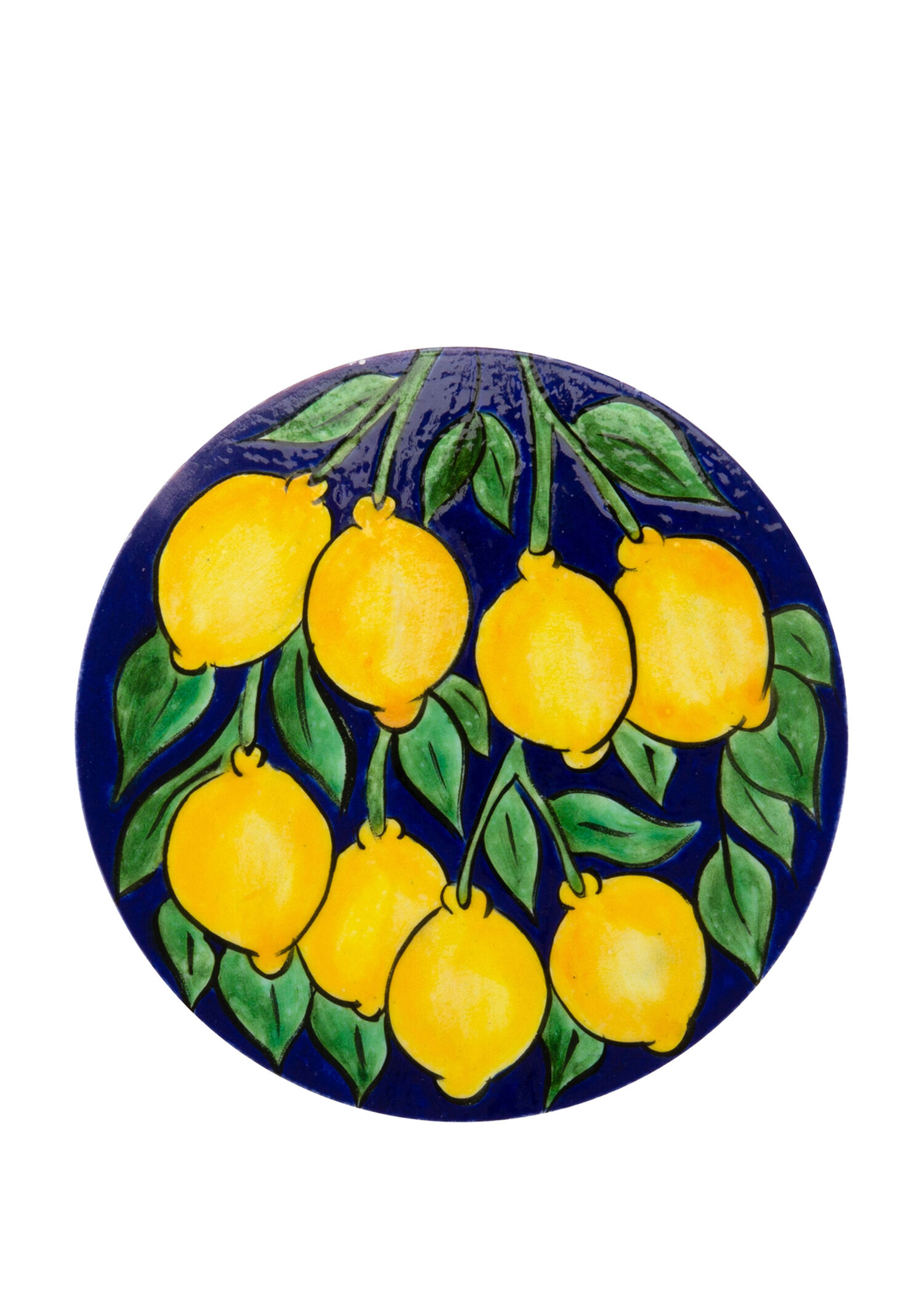 Amalfi Coast Collection El Yapımı Kobalt Seramik Peynir Tabağı 17 cm