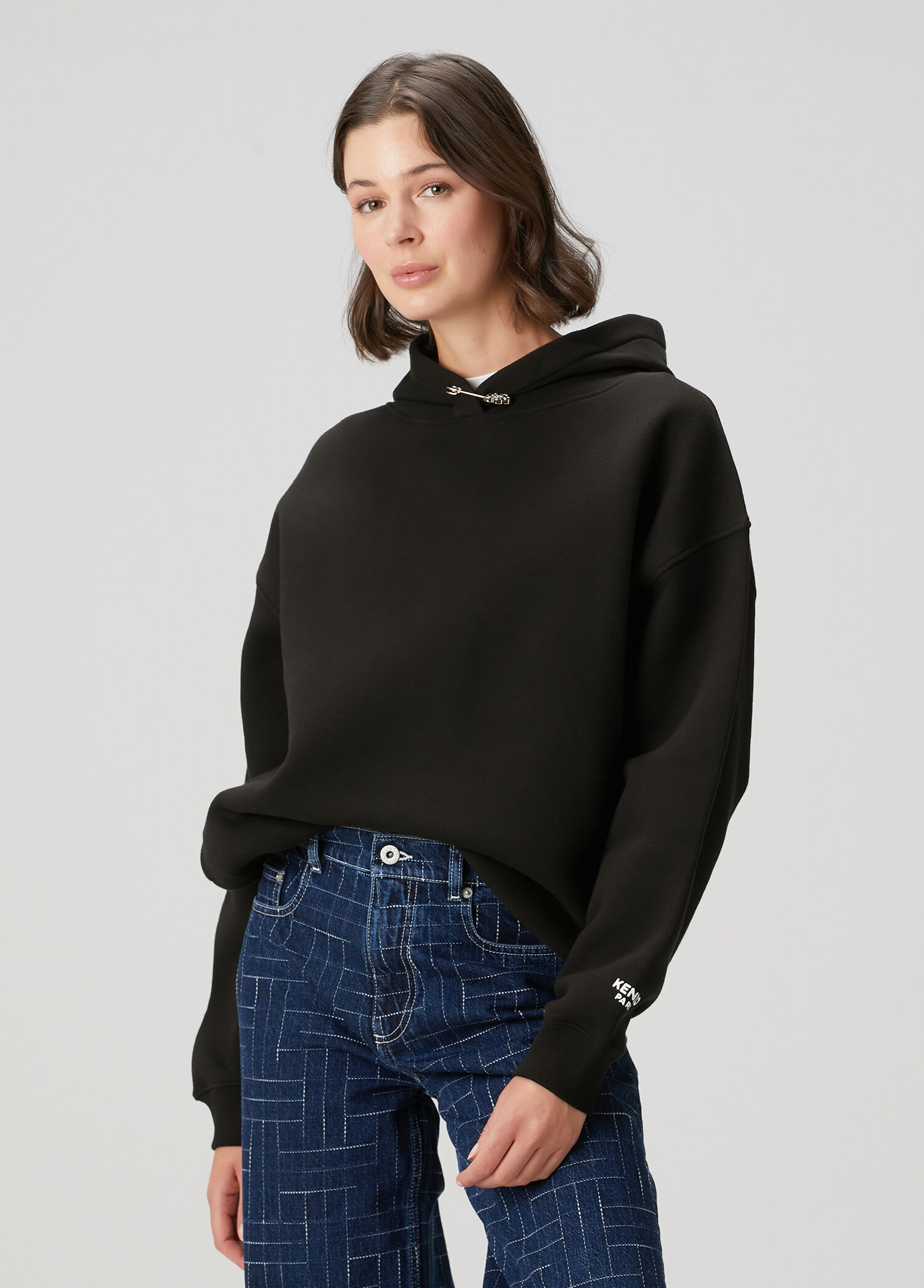 Gots Oversize Siyah Kapüşonlu Sweatshirt