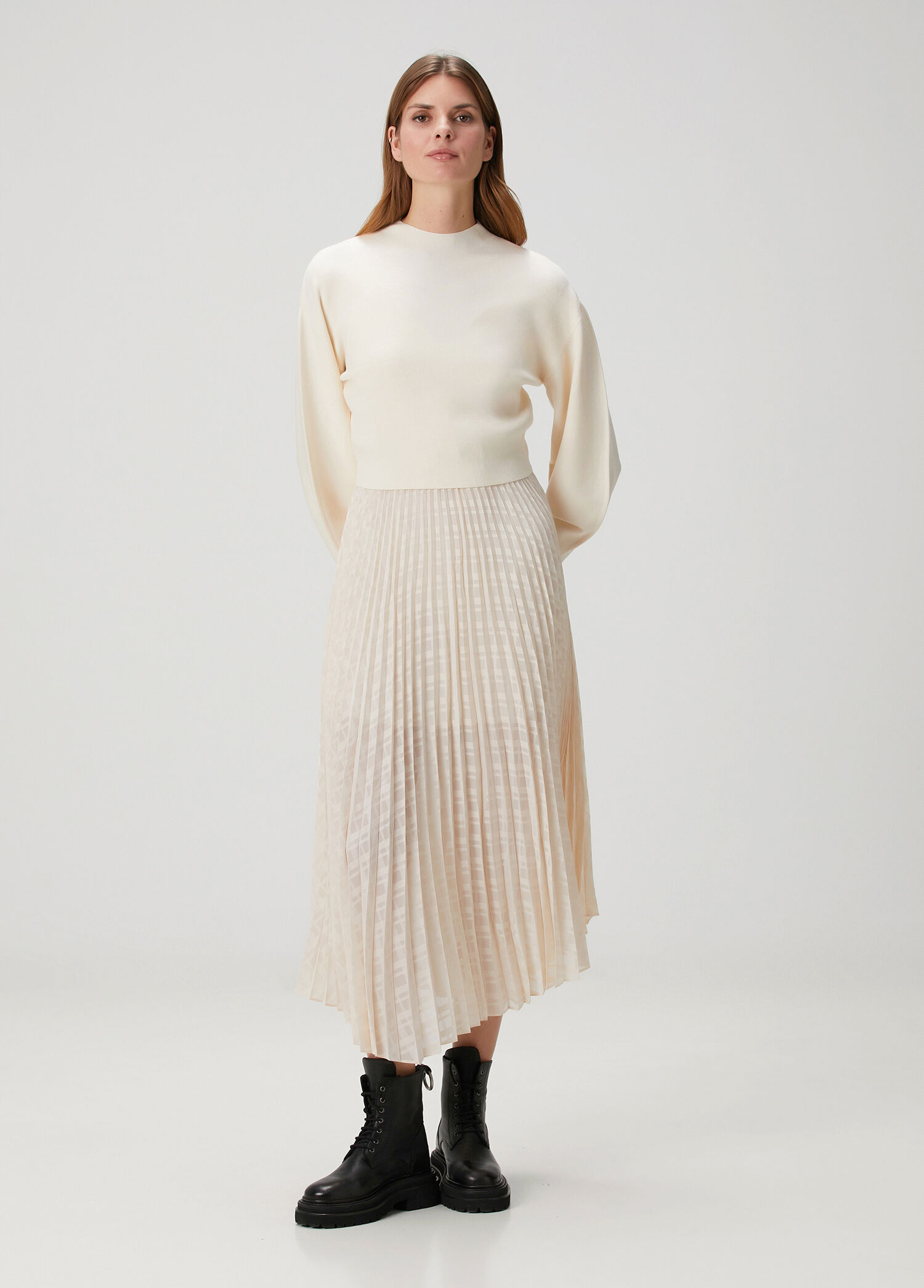 Sinead Krem Midi Elbise