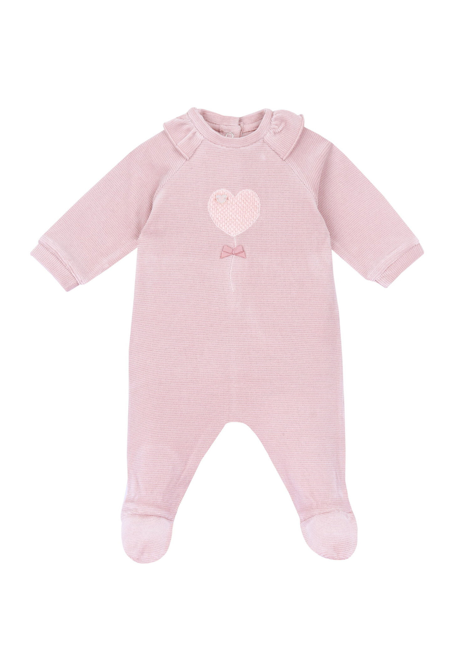 Pembe Fitilli Şönil Arkadan Açılan Kız Bebek Tulum