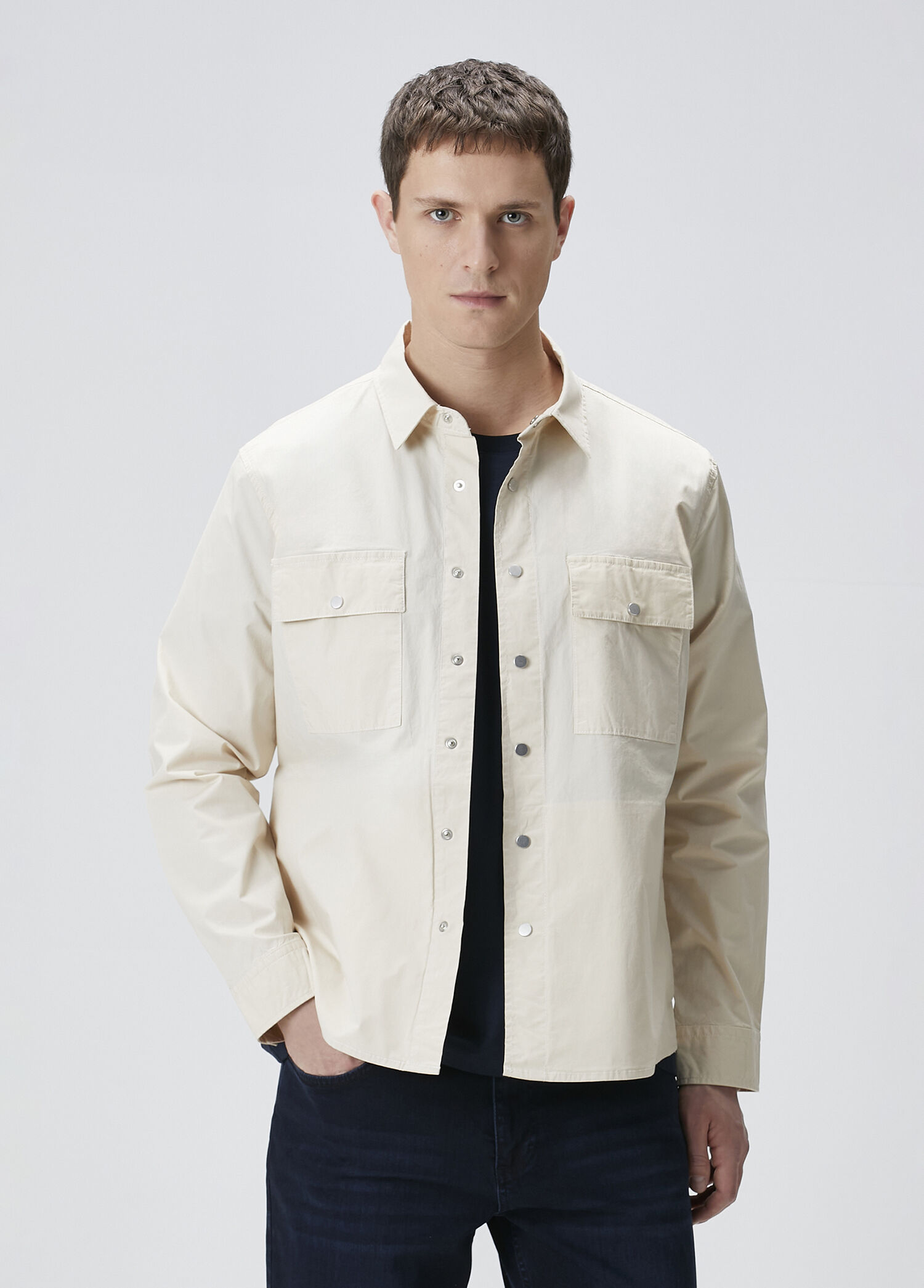 Beige Paper Touch Over Shirt