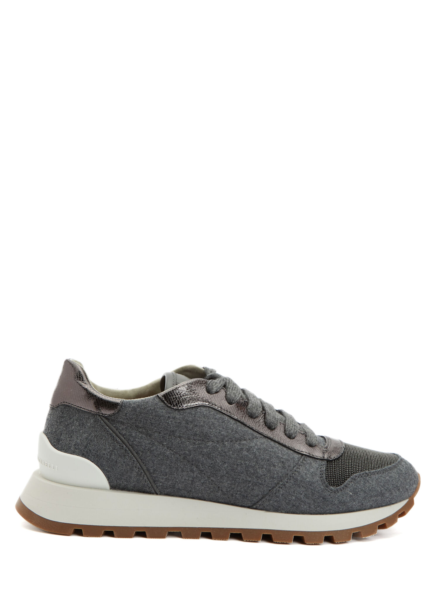 Gri Kadın Deri Sneaker