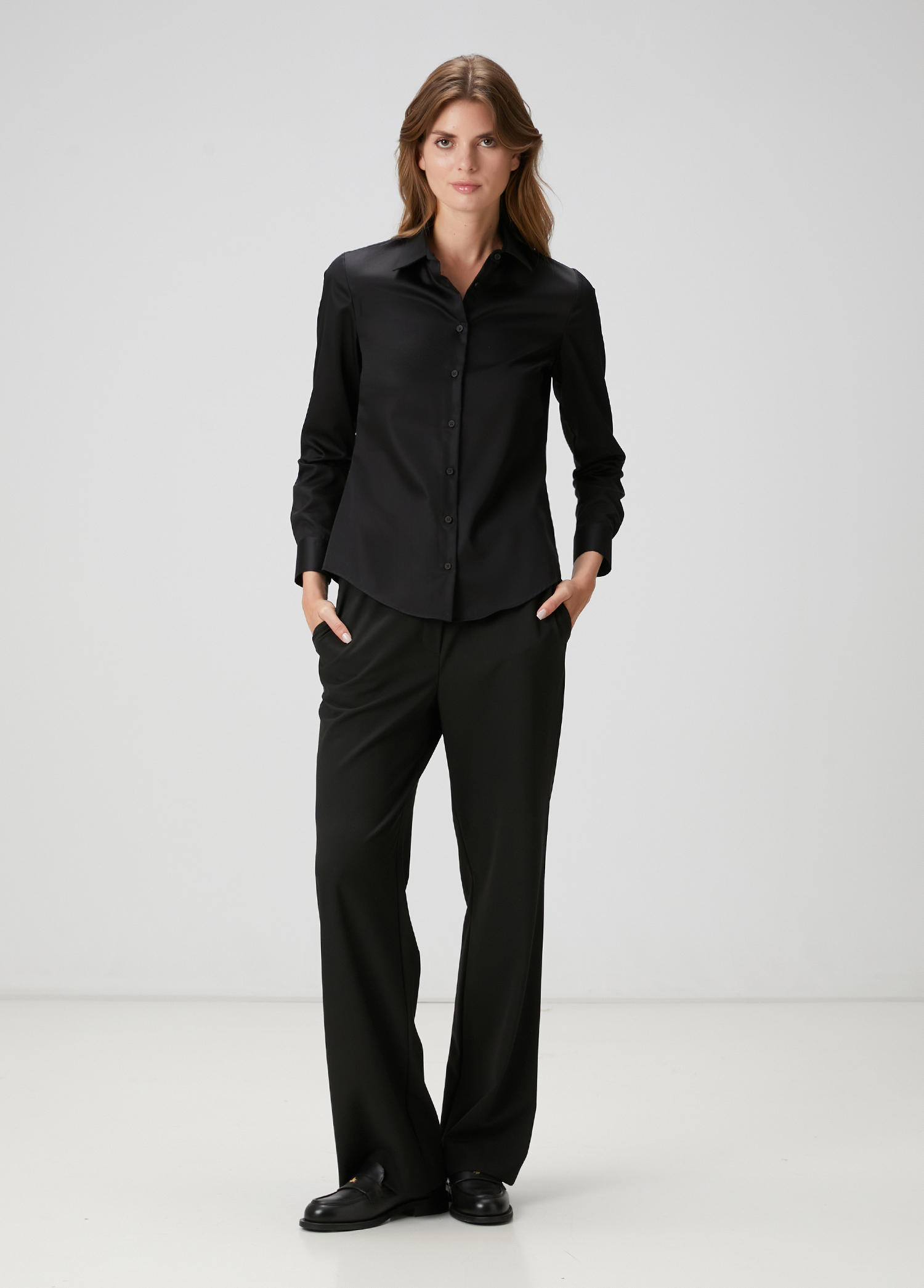 Slim Fit Non Iron Klasik Siyah Gömlek_2