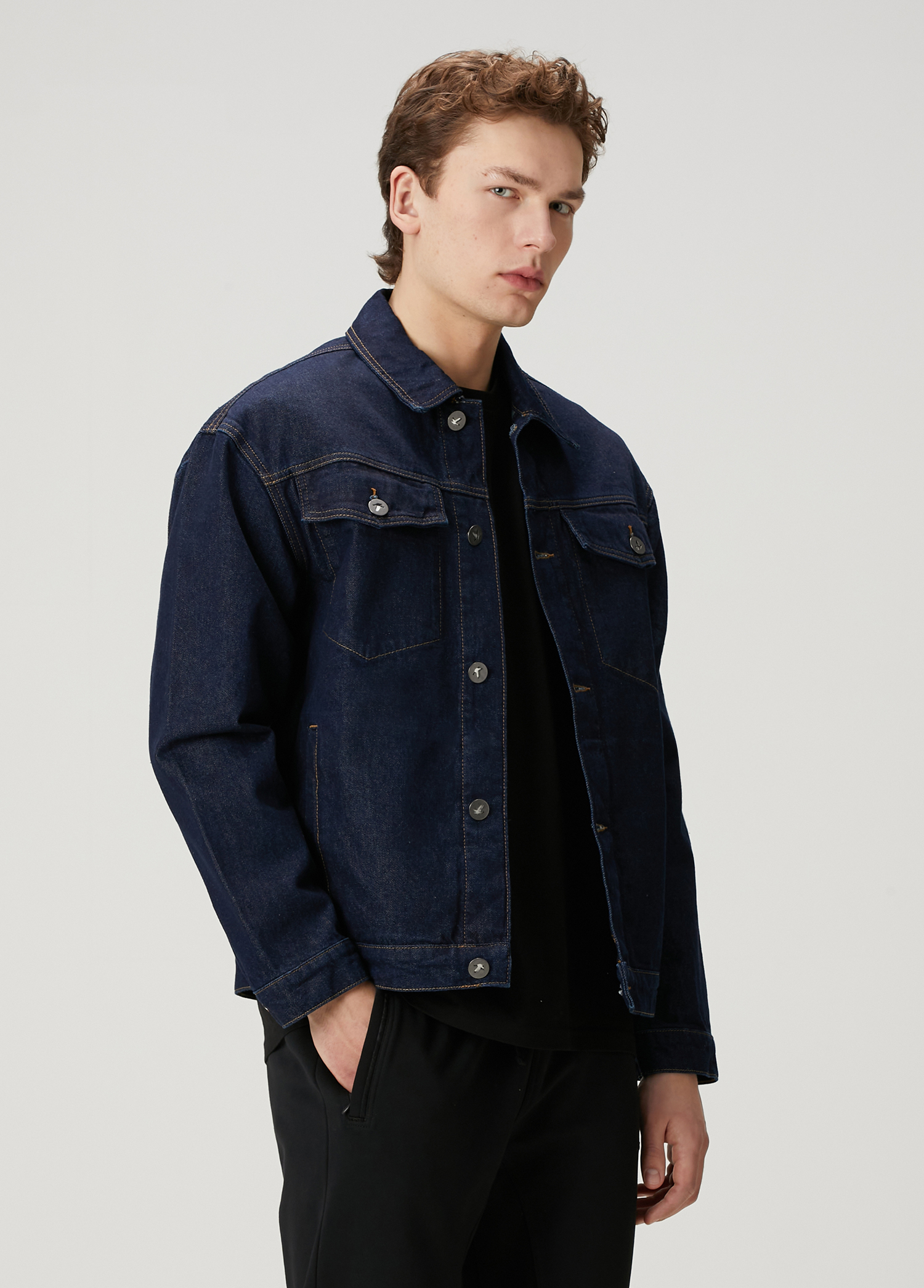 Lacivert Denim Ceket_1