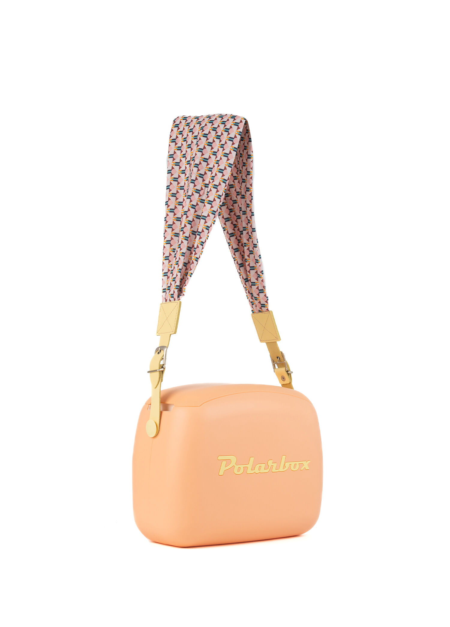 Prinkstyle Geometric Classic Orange Yellow Pamuk ve Deri Kayışlı Soğuk ve Sıcak Tutucu Yemek Çantası 6 lt