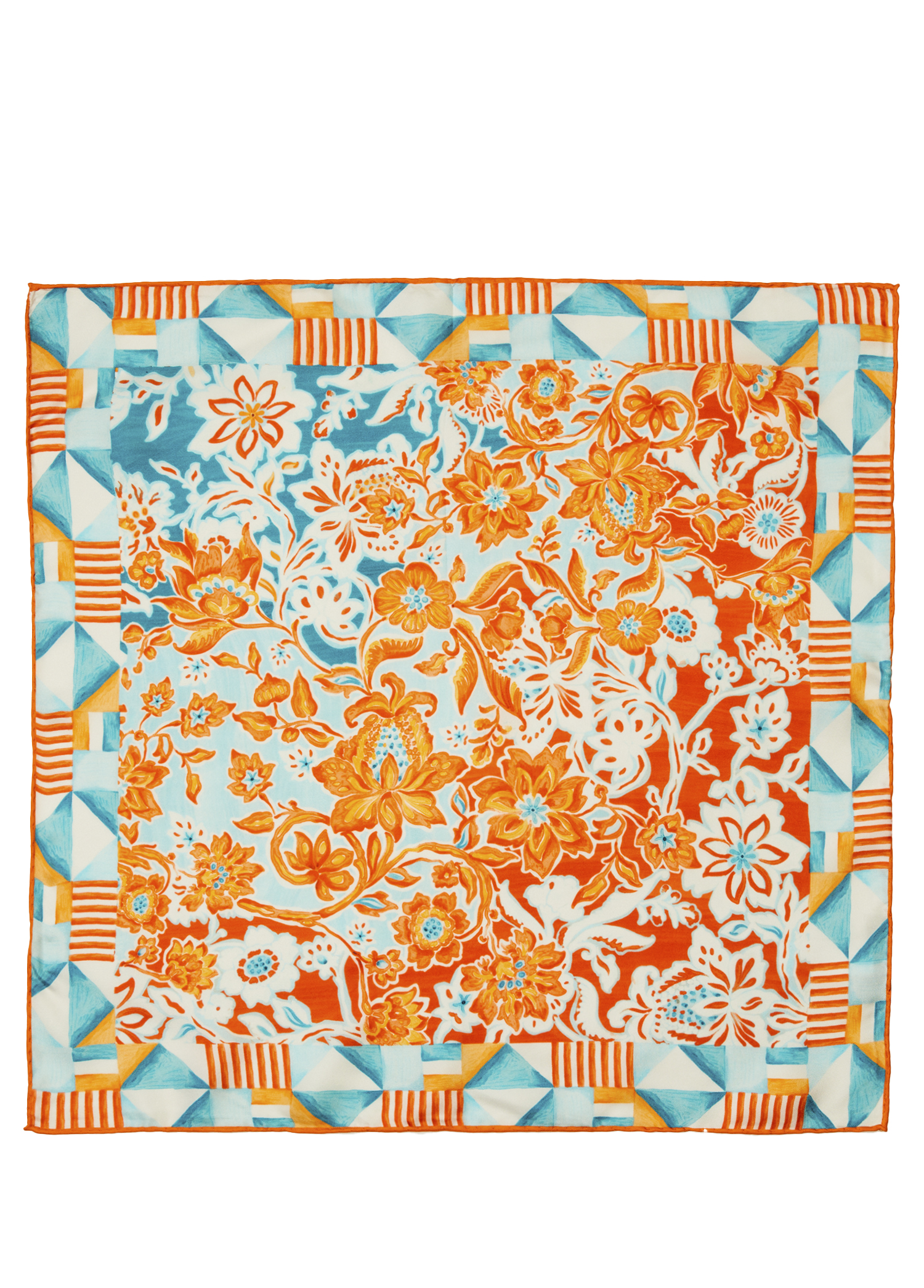 Turuncu 50x50 cm İpek Eşarp_1