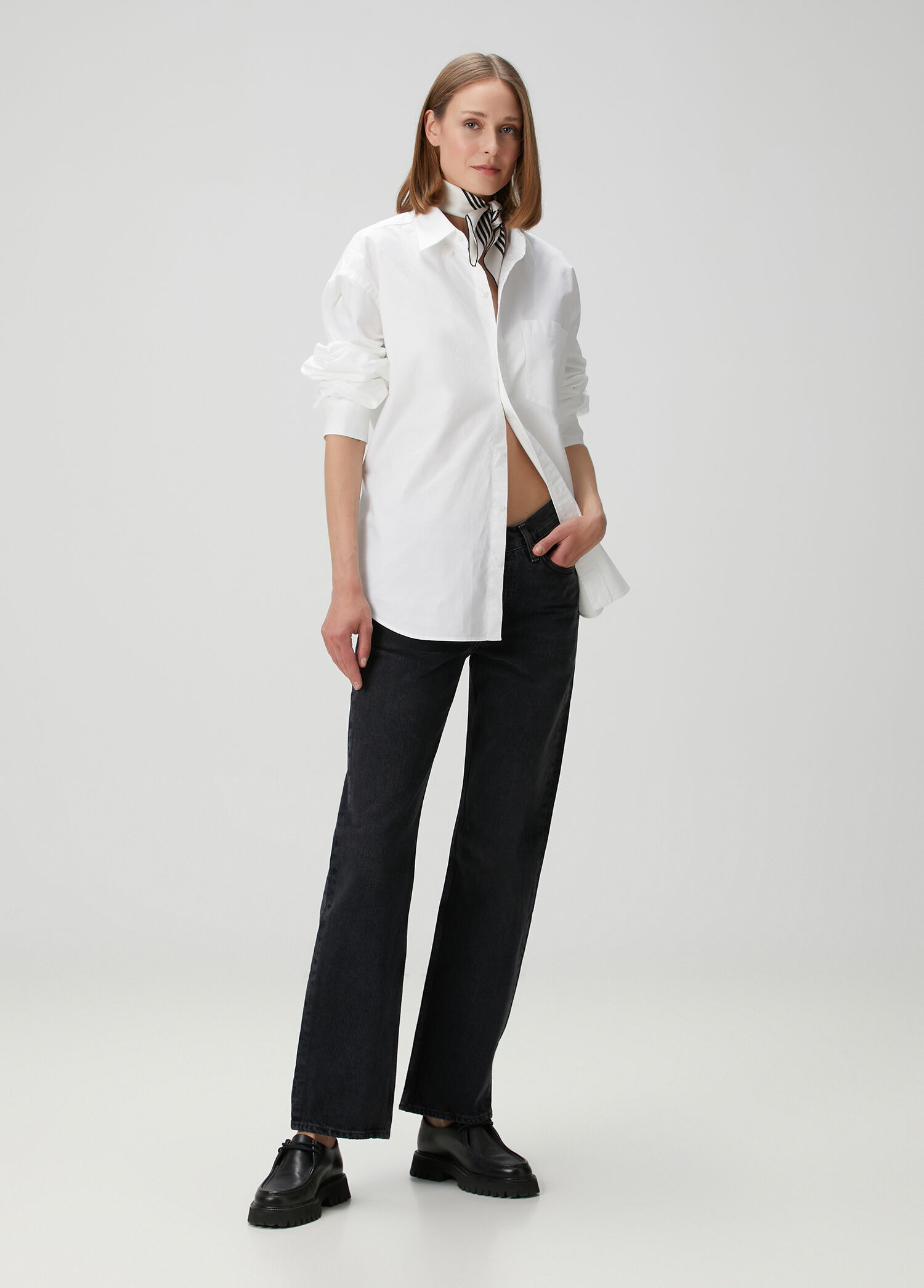 V Waist Kelly Siyah Jean Pantolon