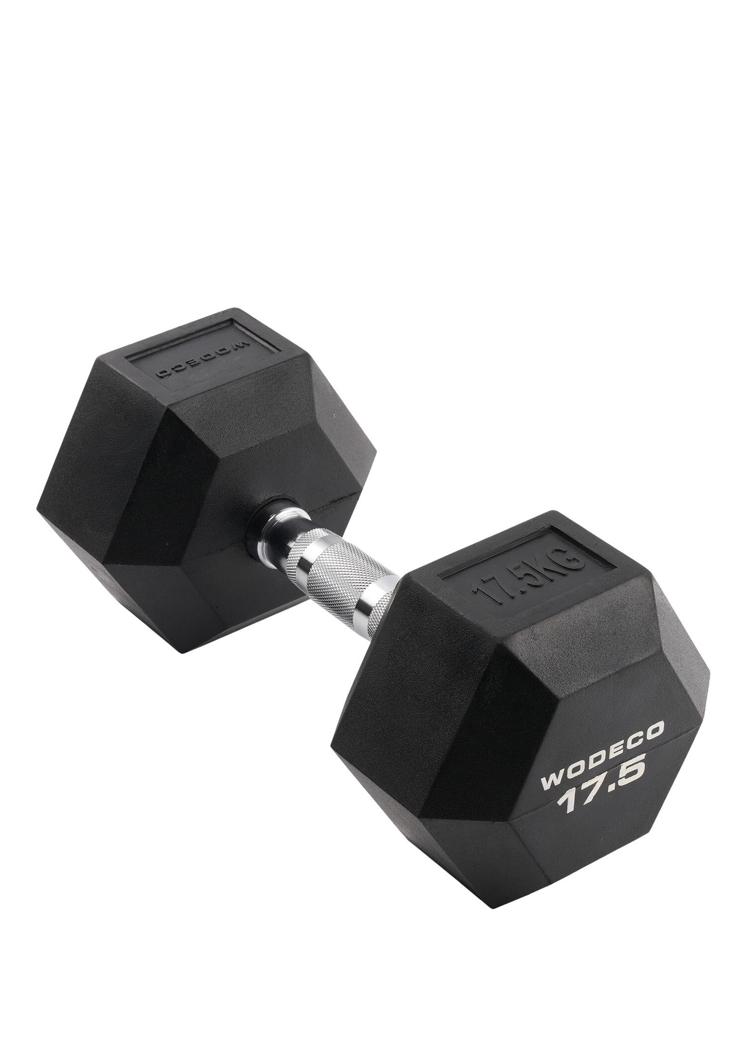Rubber Hex Siyah Kauçuk Altıgen Dambıl 17,5 kg