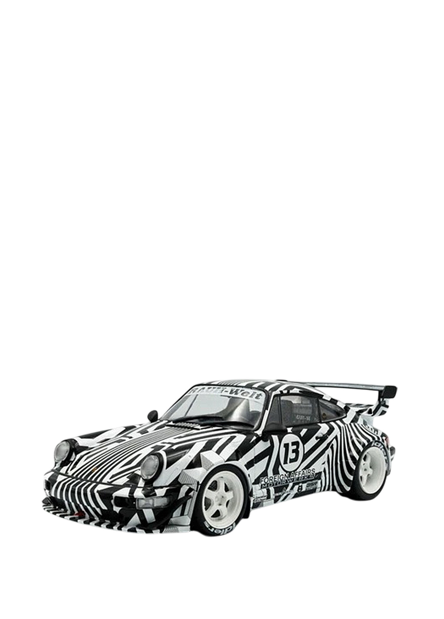 1:18 2022 Porsche RWB Bodykit #13 The Zebra Camouflage Model Araba