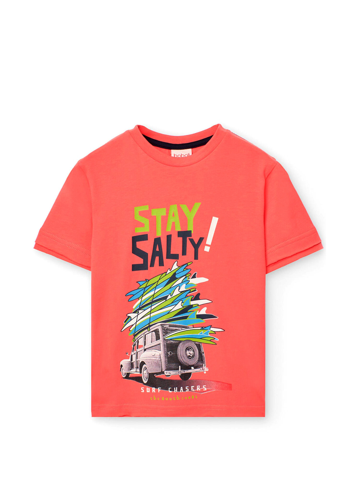 Baskılı Kırmızı Kısa Kollu Erkek Çocuk Tshirt