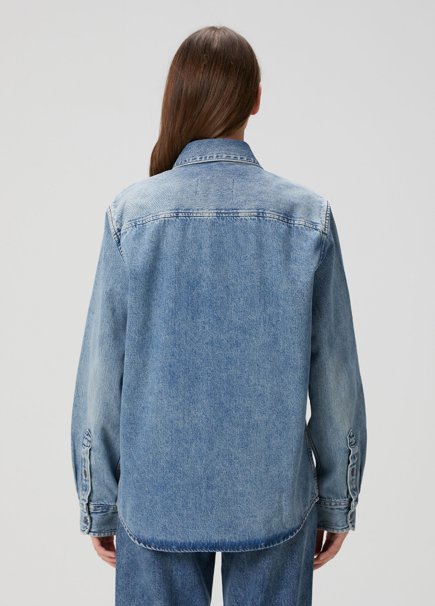 Ami Paris Mavi Kadın Classic Fit Mavi Denim Gömlek 1800446 | Beymen