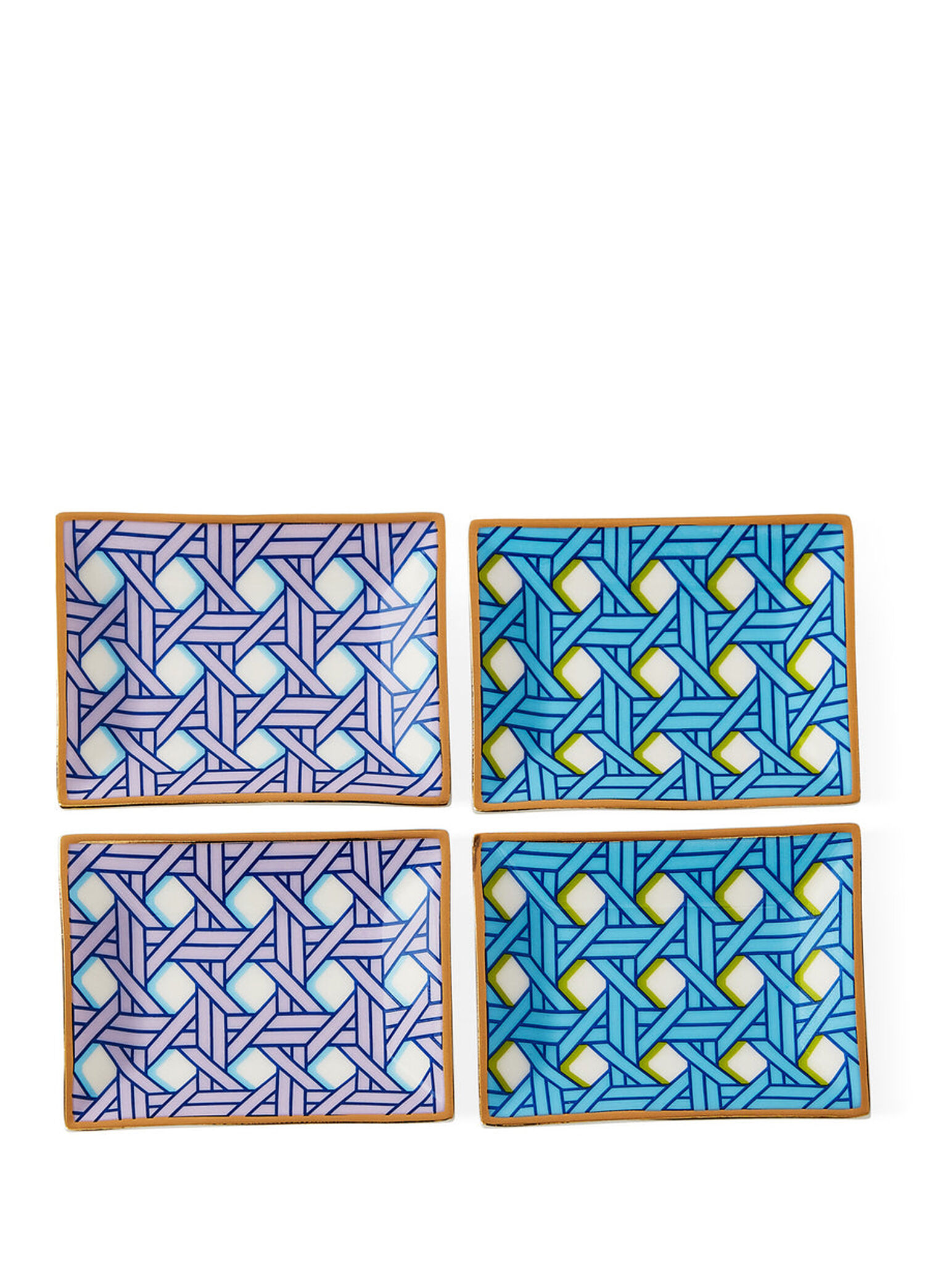Basketweave Petite 4lü Seramik Dekoratif Tabak