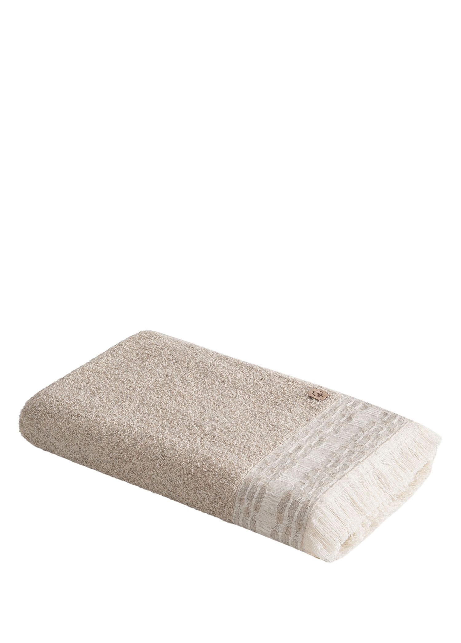 Ramina Bej Organik Pamuk Kenevir Karışımlı Erkek Banyo Havlusu 80 x 150 cm