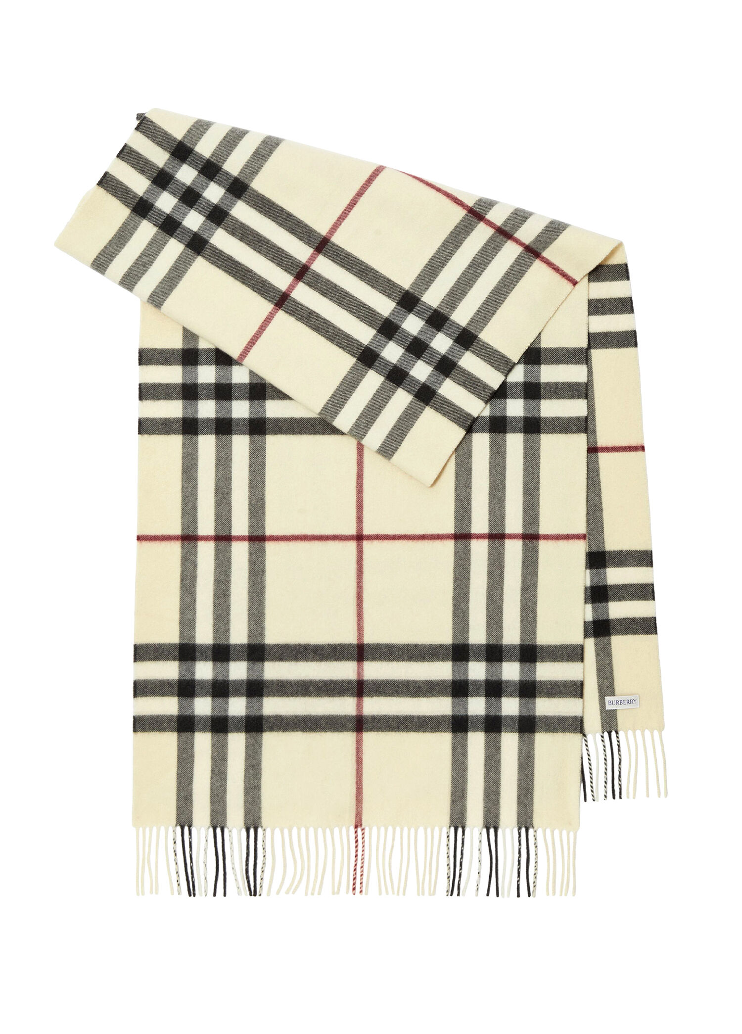 Wide Check Krem Rengi Kaşmir Unisex Atkı