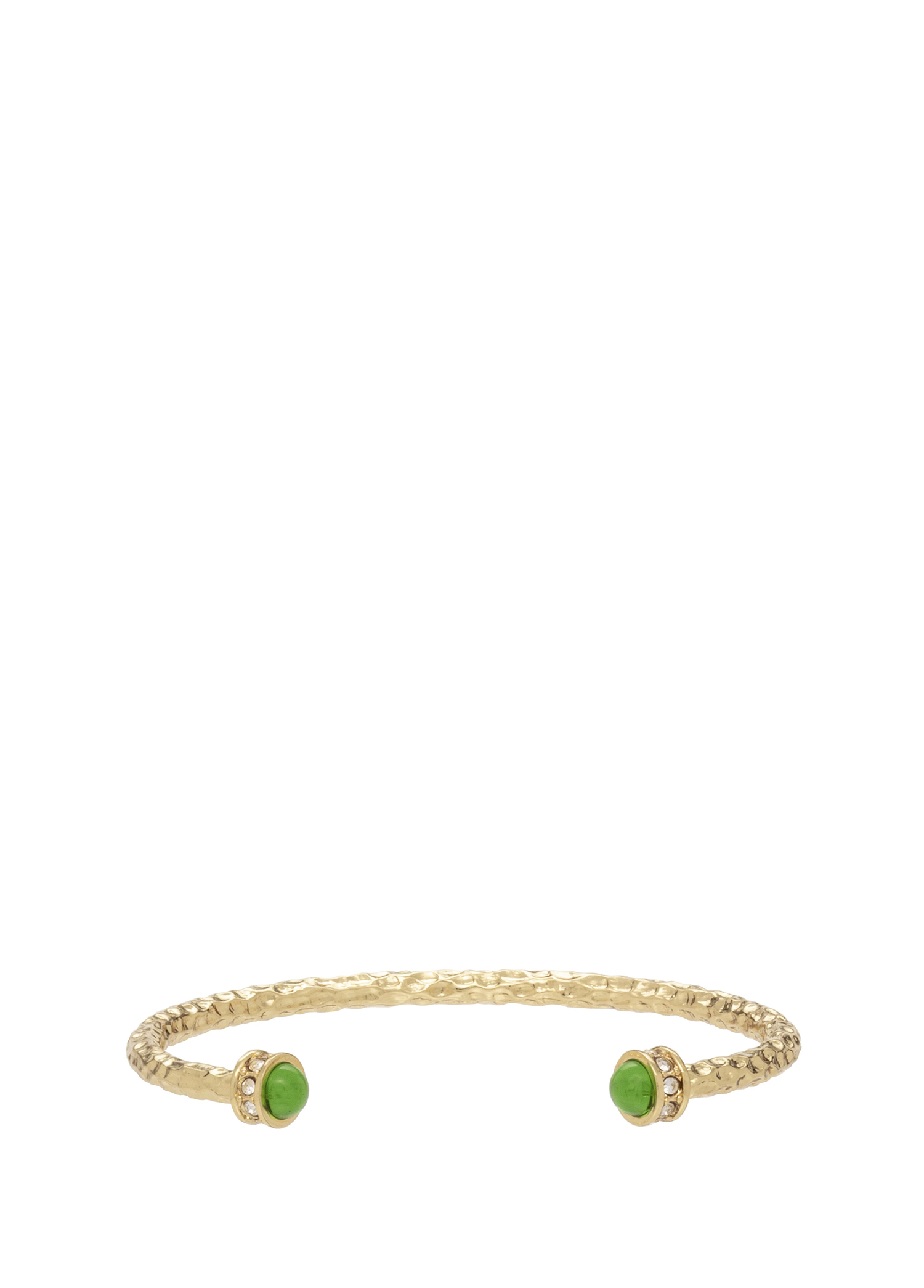 Hammered Torque Emerald ve Gold Bangle Kadın Bileklik