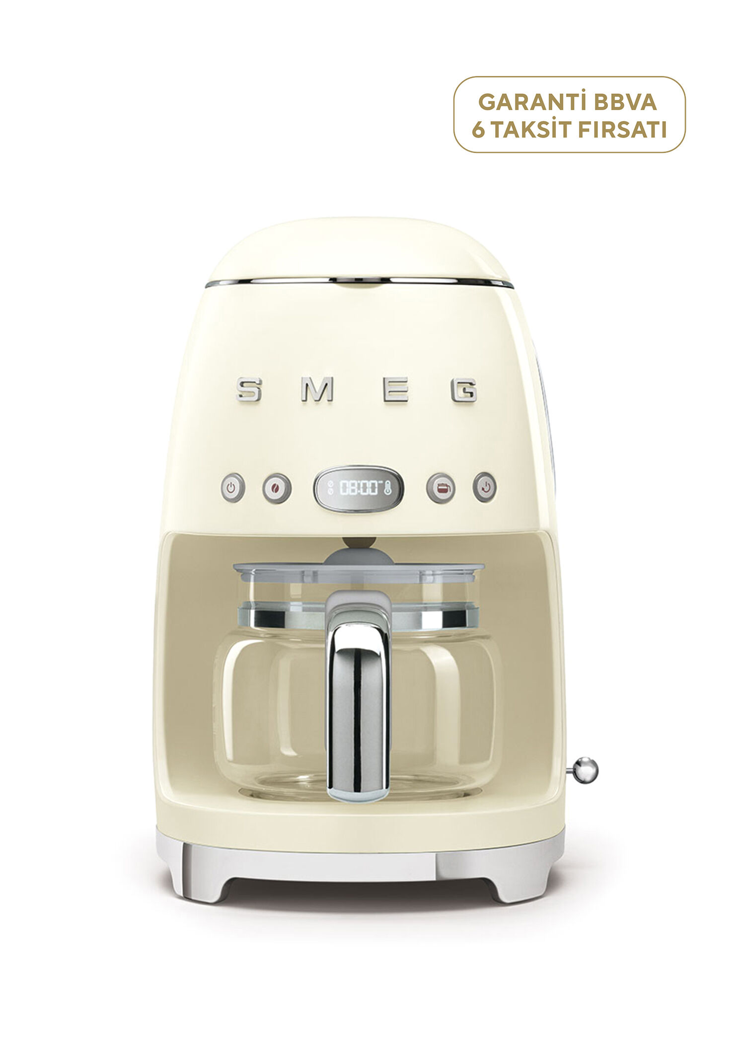 50's Style Retro Krem Filtre Kahve Makinesi