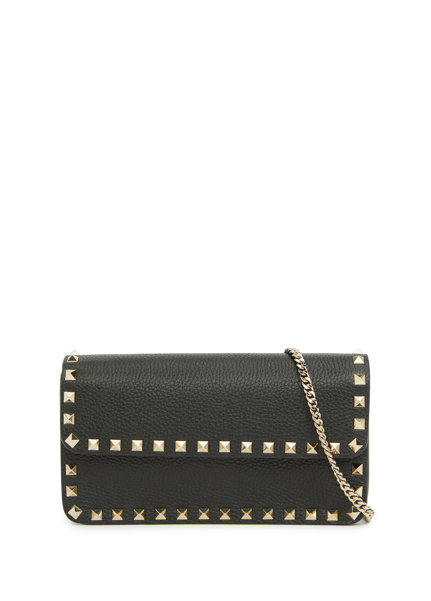 Rockstud Siyah Kadın Deri Çapraz Çanta