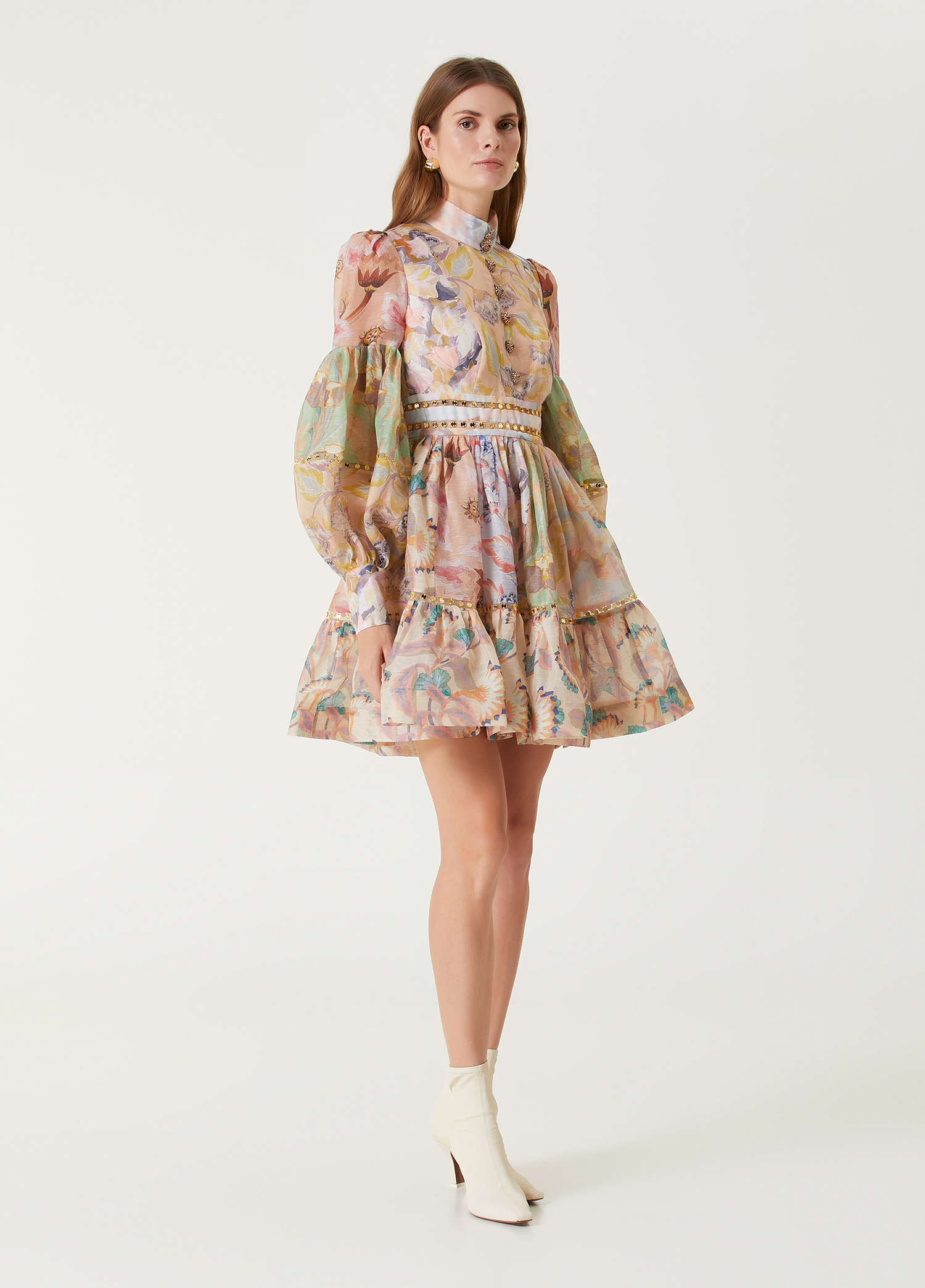 Zimmermann - Illustration Mirror Floral Mini Linen Dress