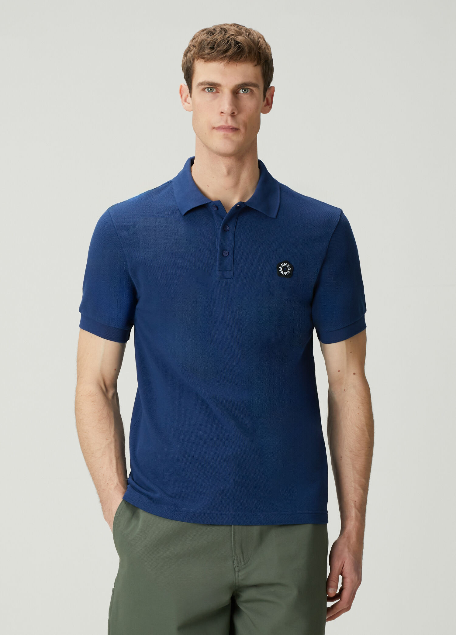 Boke Flower 2 Koyu Mavi Polo Yaka T-shirt