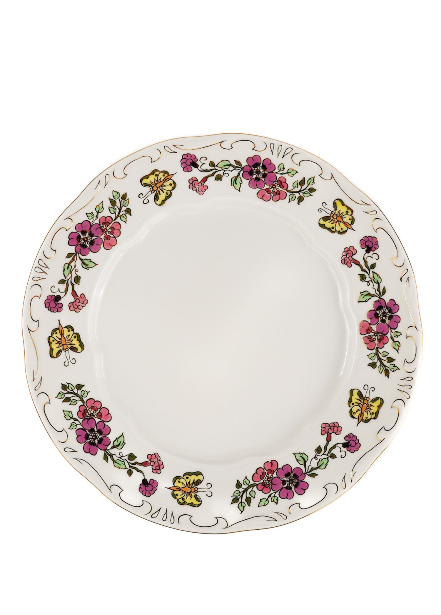 P Zsolnay Butterfly Desenli Porselen Servis Tabagi 30 Cm