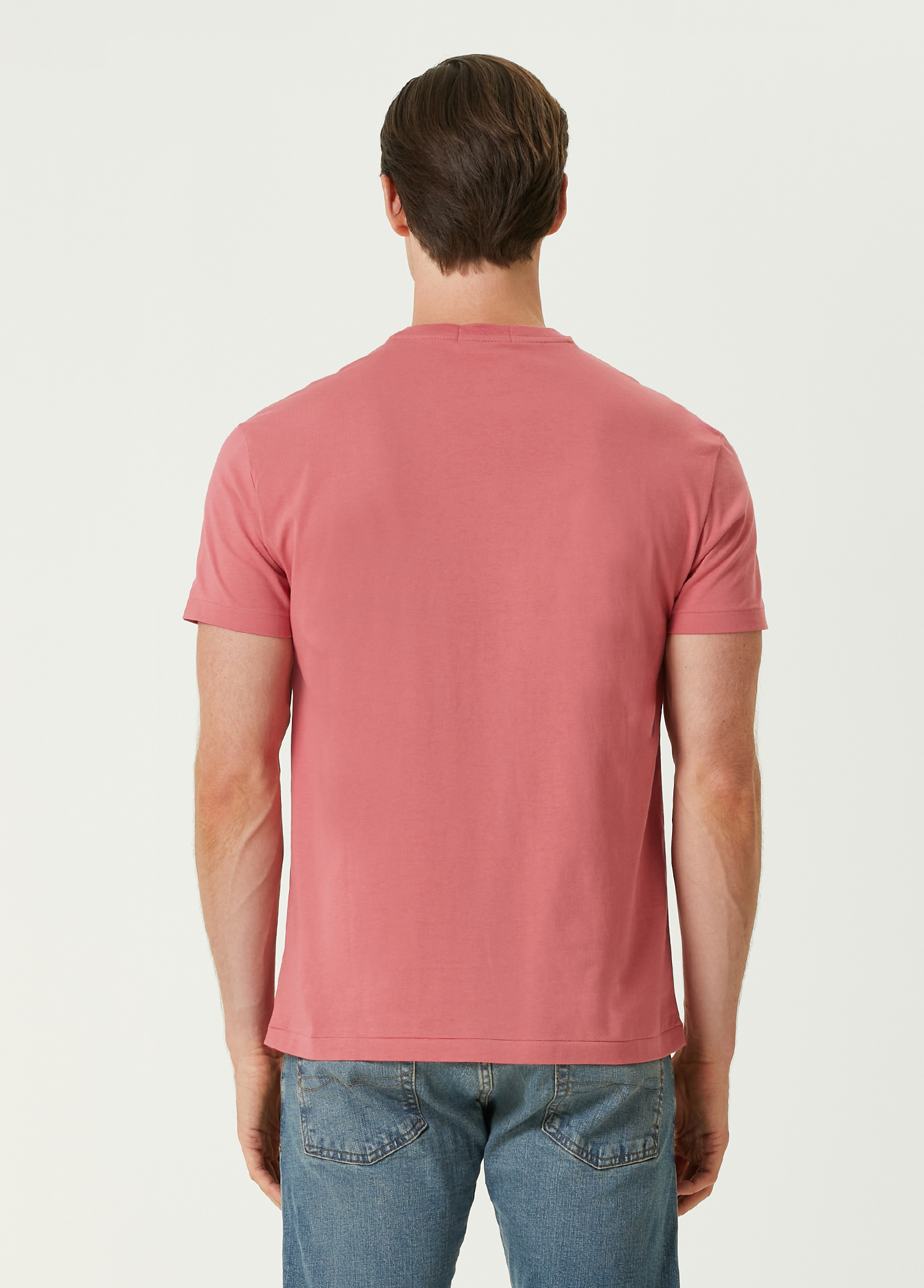 Pembe Logo Baskılı T-shirt_3