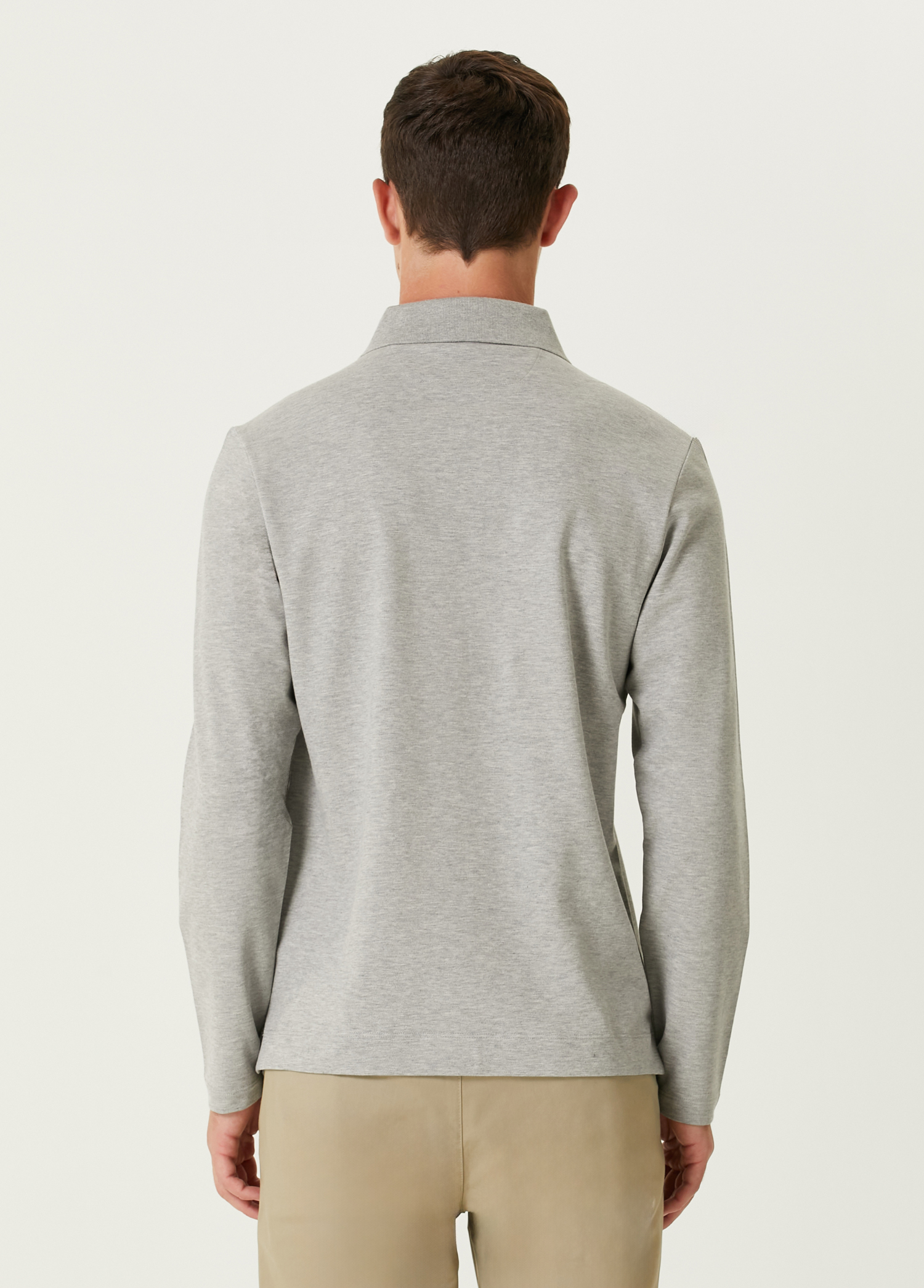 Comfort Fit Gri Polo Sweatshirt_4