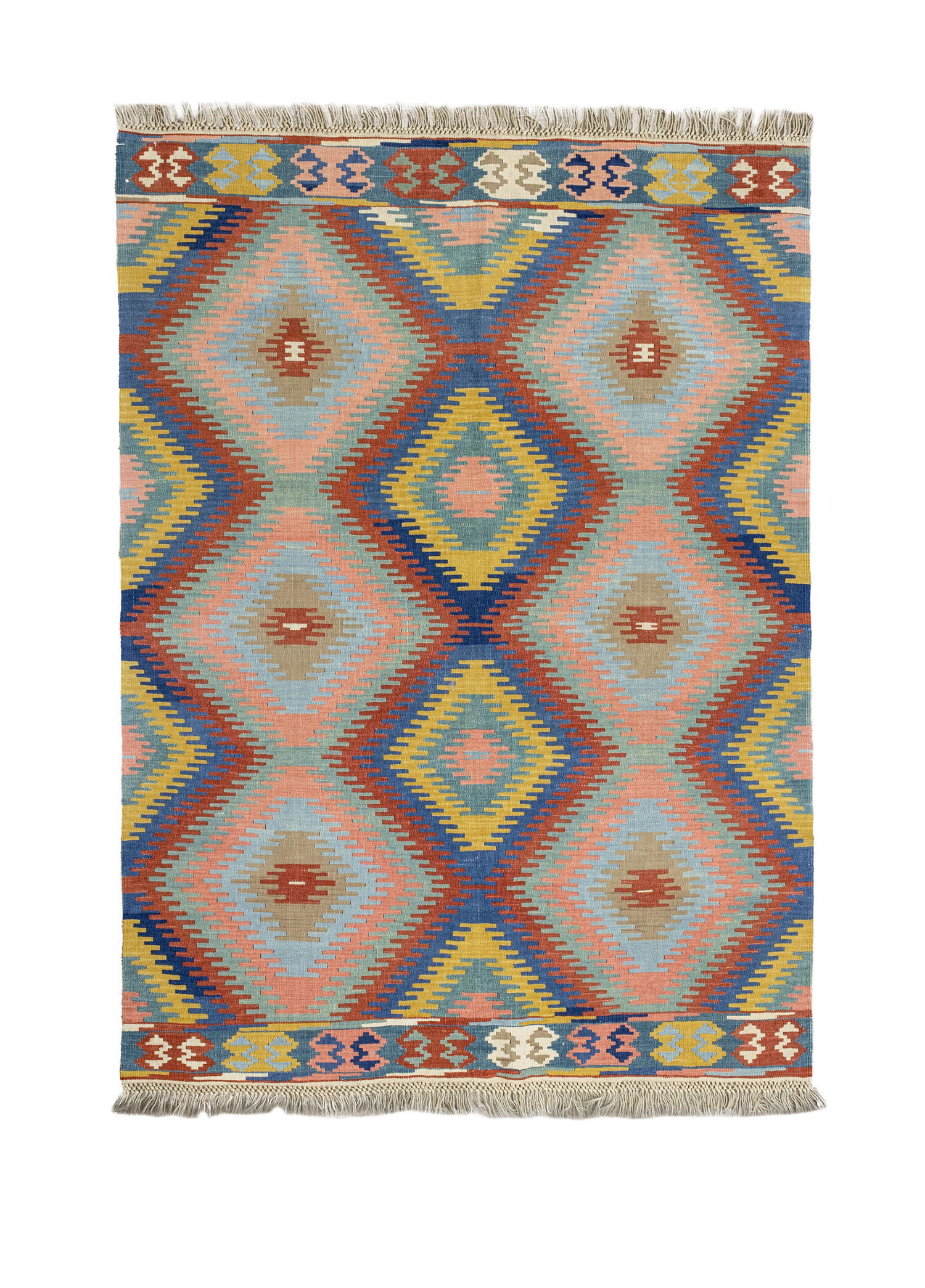 Sayina El Dokuma 132x169 cm Pembe Mavi̇ Kilim
