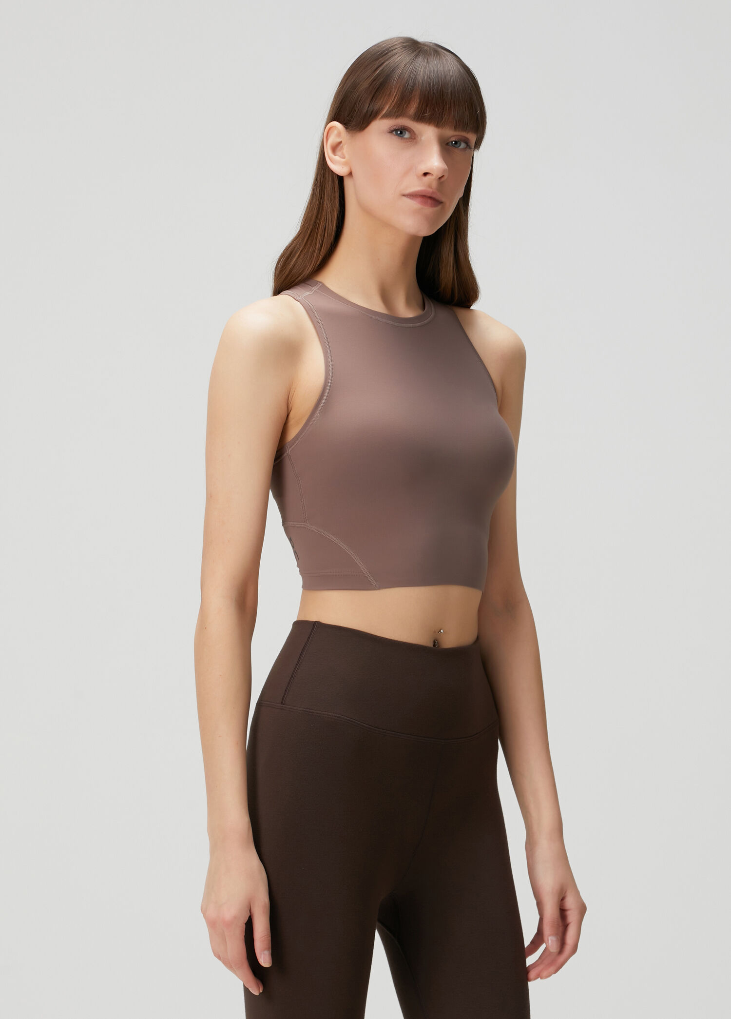 Studio Kahverengi Crop T-shirt
