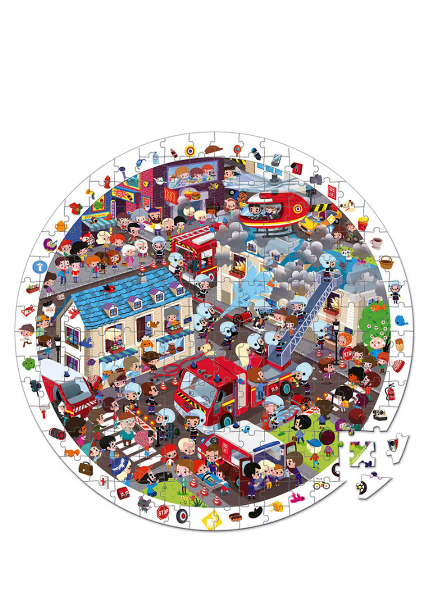 İtfaiyeci 208 Parça Yuvarlak Puzzle ve Bulmaca