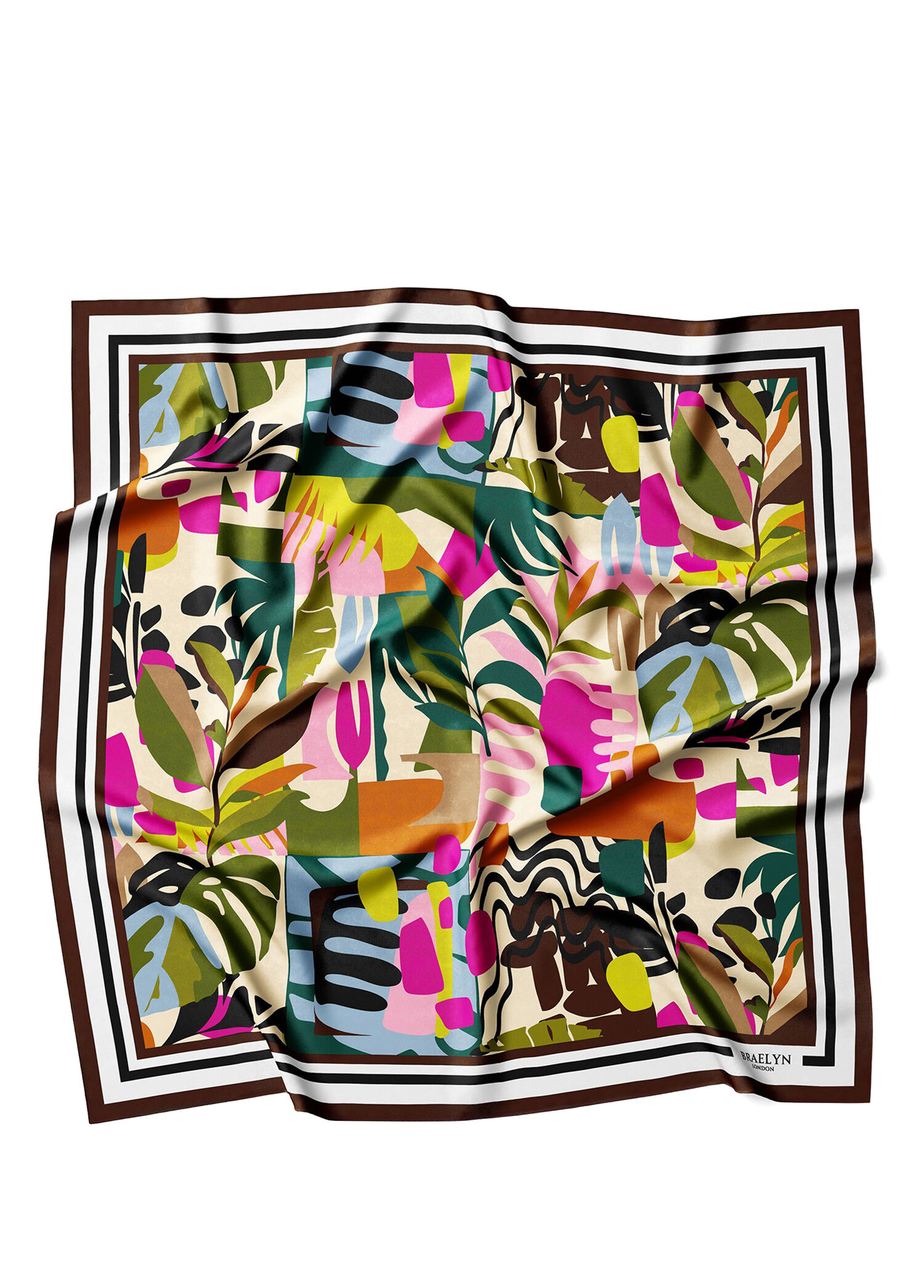 Tropical Harmony Renkli Twill İpek Kadın Eşarp