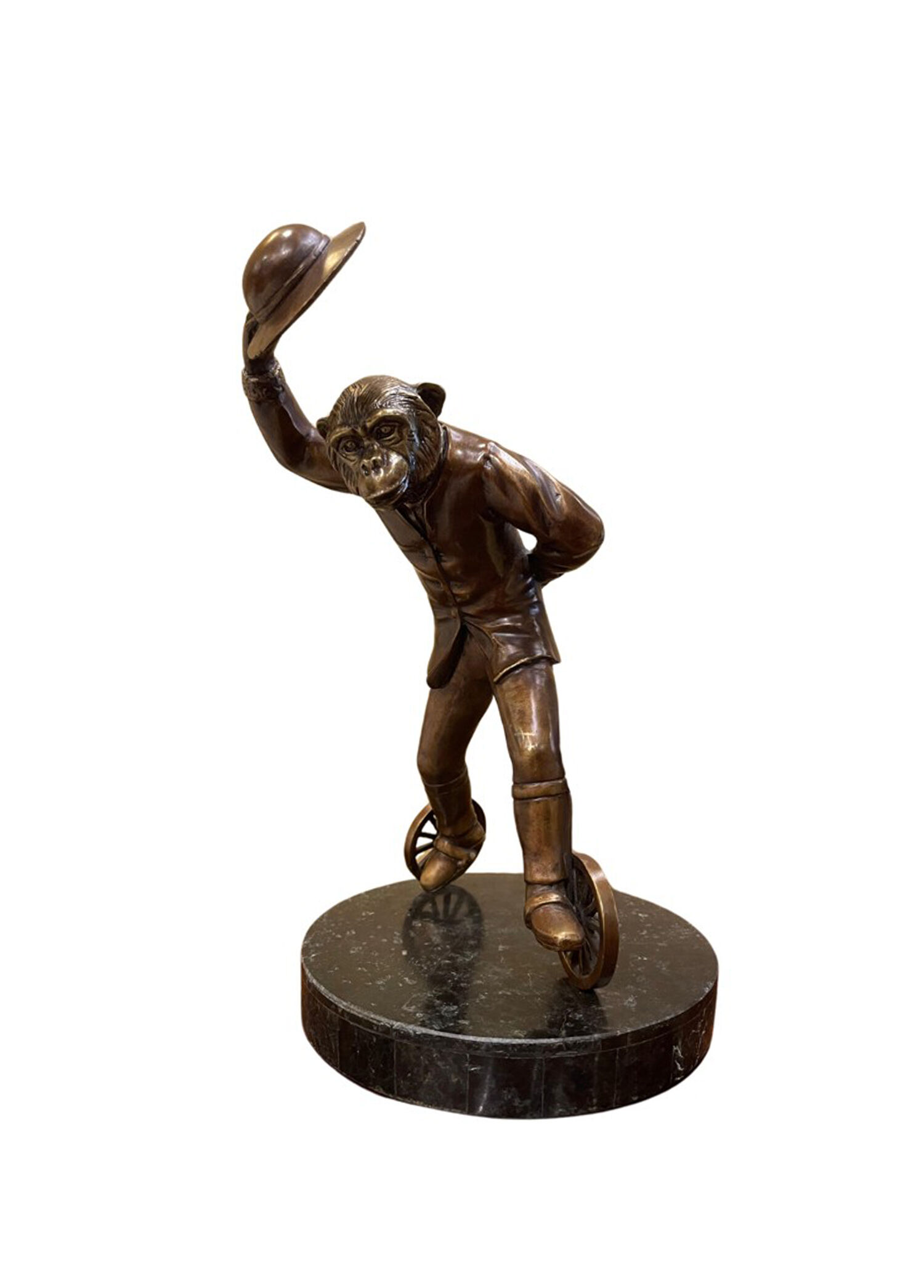 John Enfield Cambaz Şempanze Figürlü Bronz Dekoratif Obje.