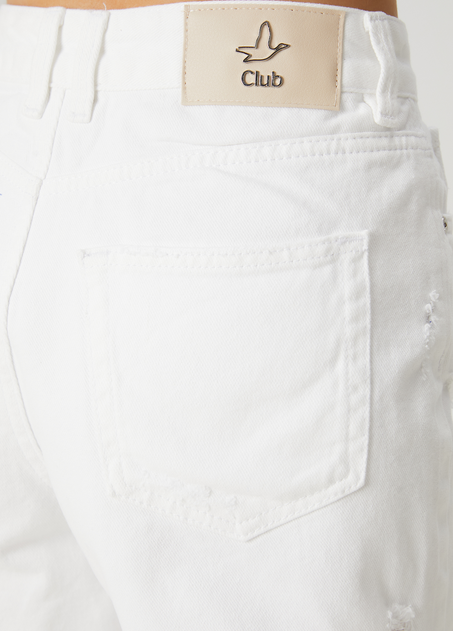 Kırık Beyaz Denim Şort_4