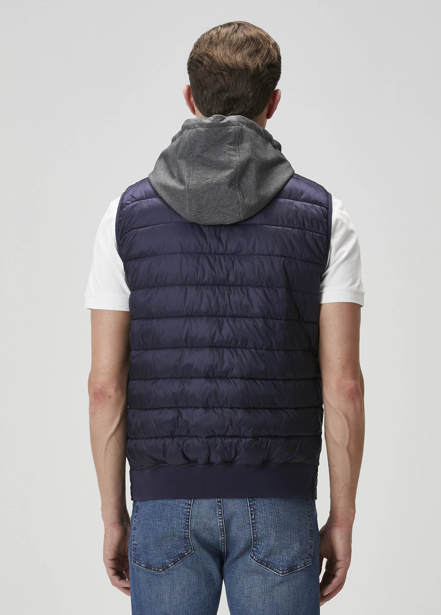 Lacivert Jersey Kapüşonlu Puff Yelek_4