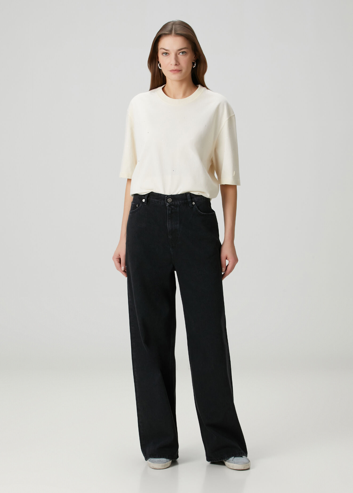 Siyah Boyfriend Jean Pantolon