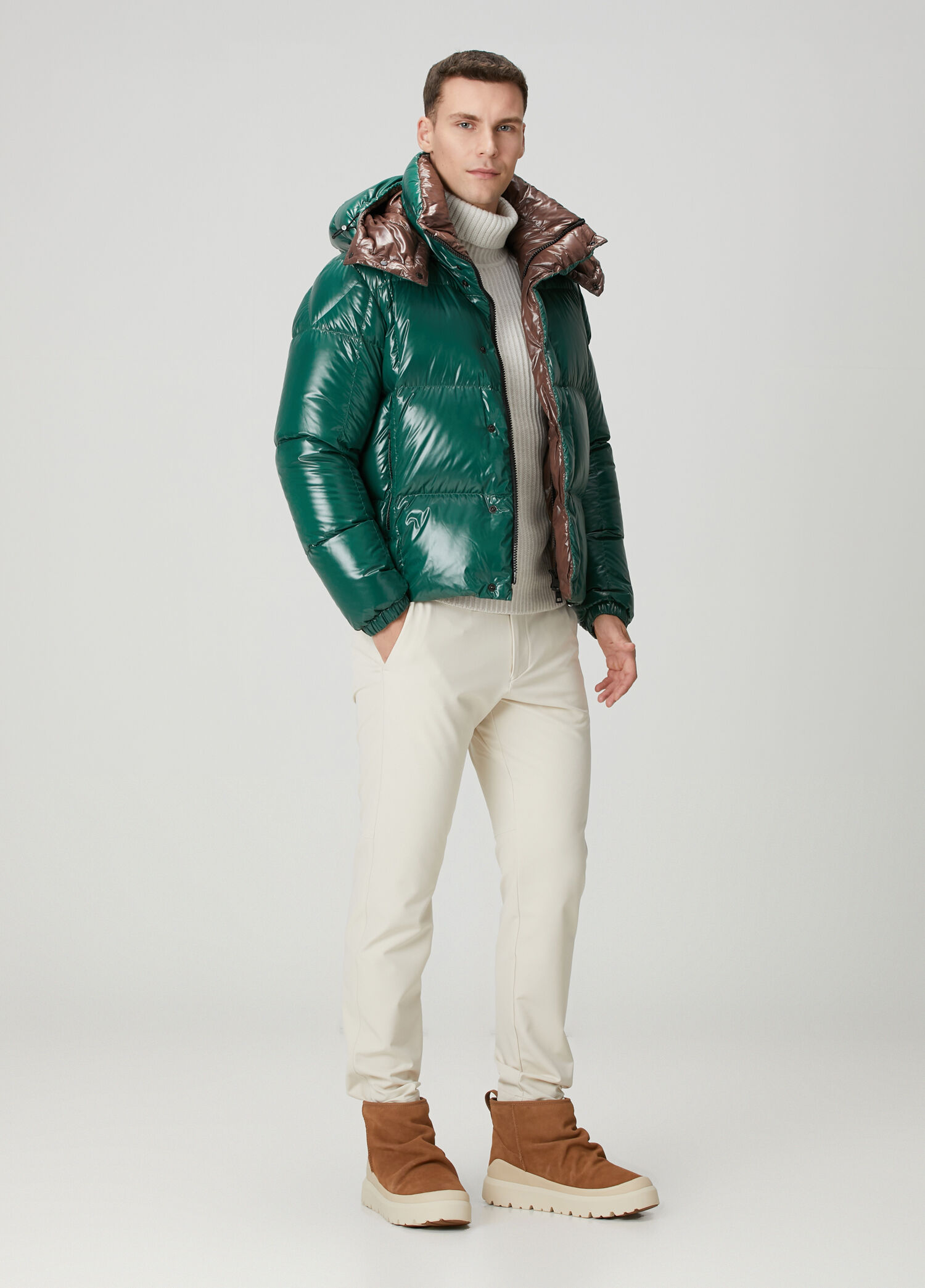 Moncler - Parana Yeşil Kapüşonlu Puffer Mont - Yeşil