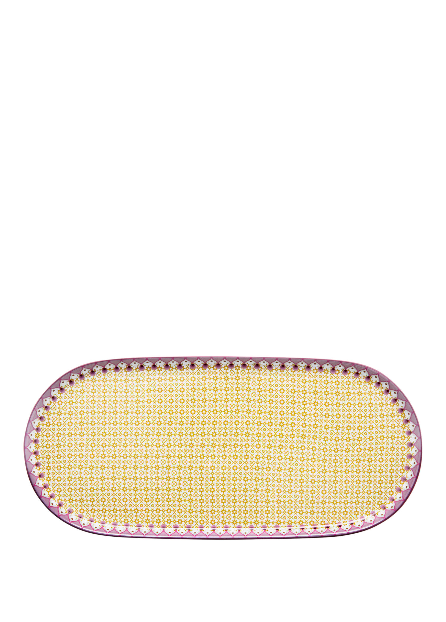 Lily & Lotus Sarı Desenli Porselen Servis Tabağı 25 cm
