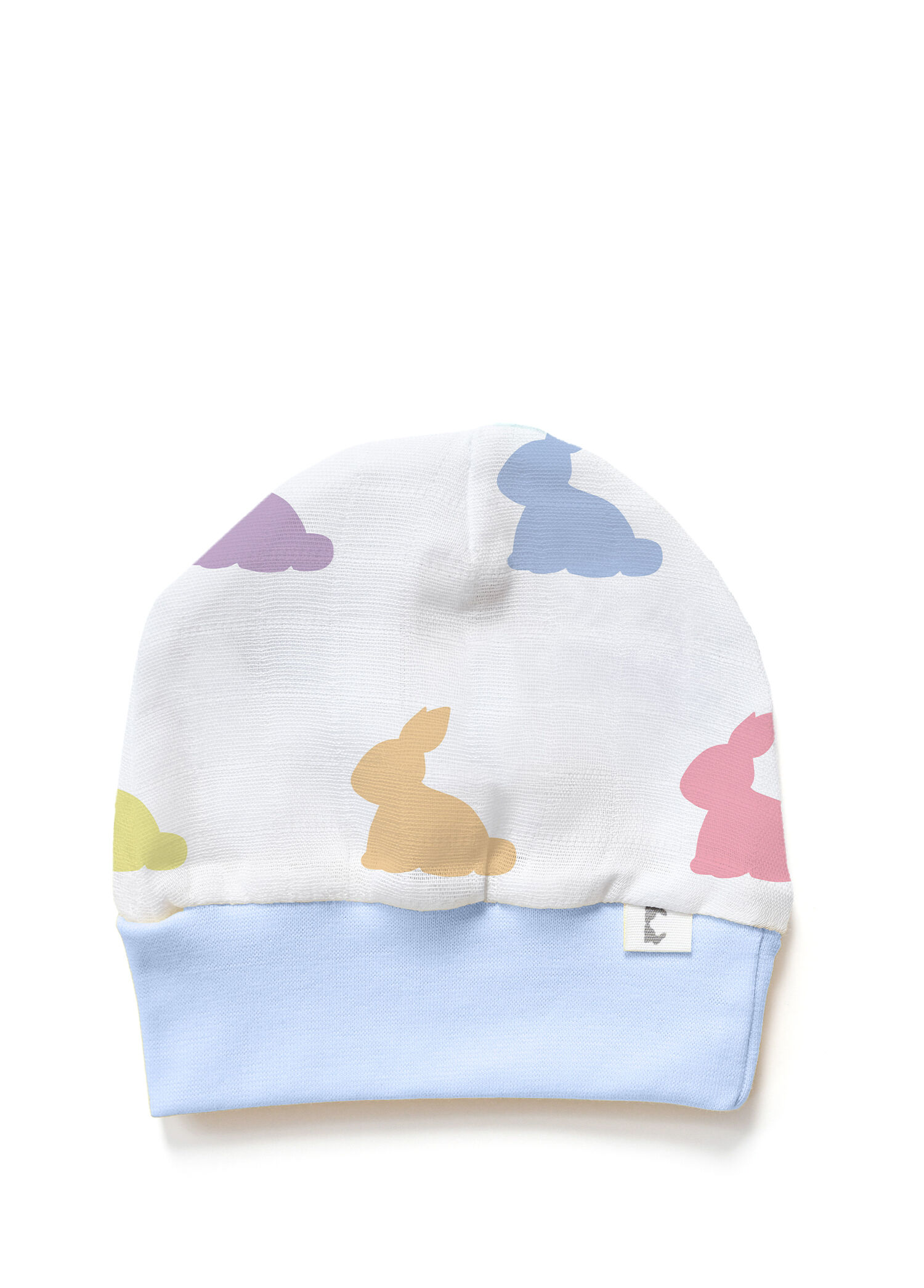 Rainbow Lapin Blue Pamuklu Müslin Erkek Bebek Bere