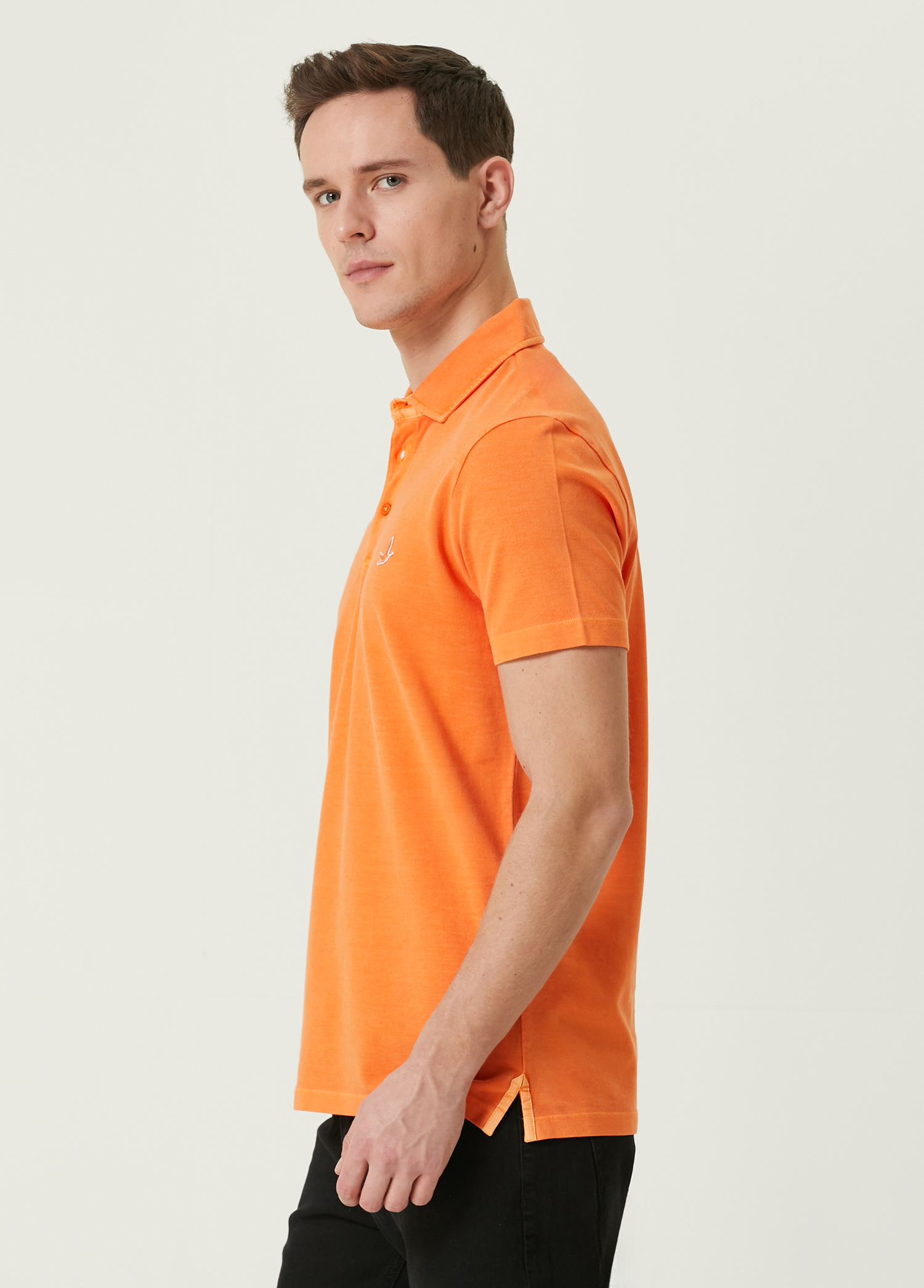 Comfort Fit Turuncu Polo Yaka T-shirt_3