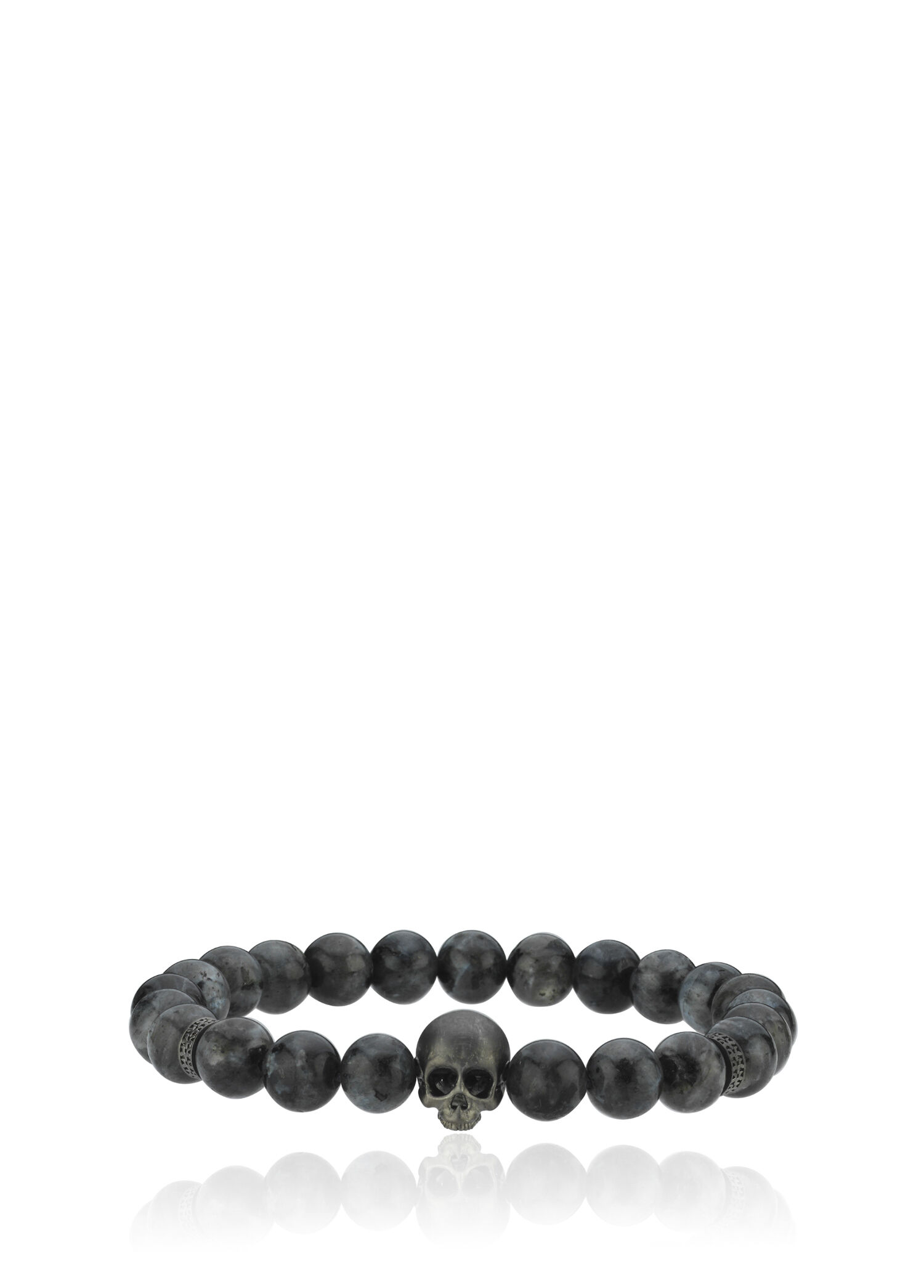 Skull Spektrolit 925 Ayar Gümüş Erkek Bileklik