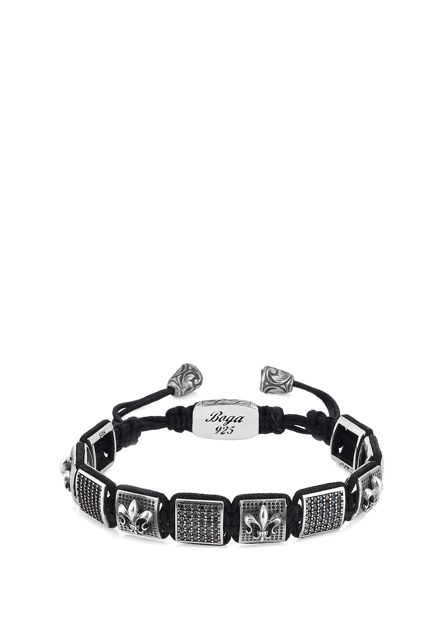 Fleur De Lis Zircon Erkek Gümüş Bileklik