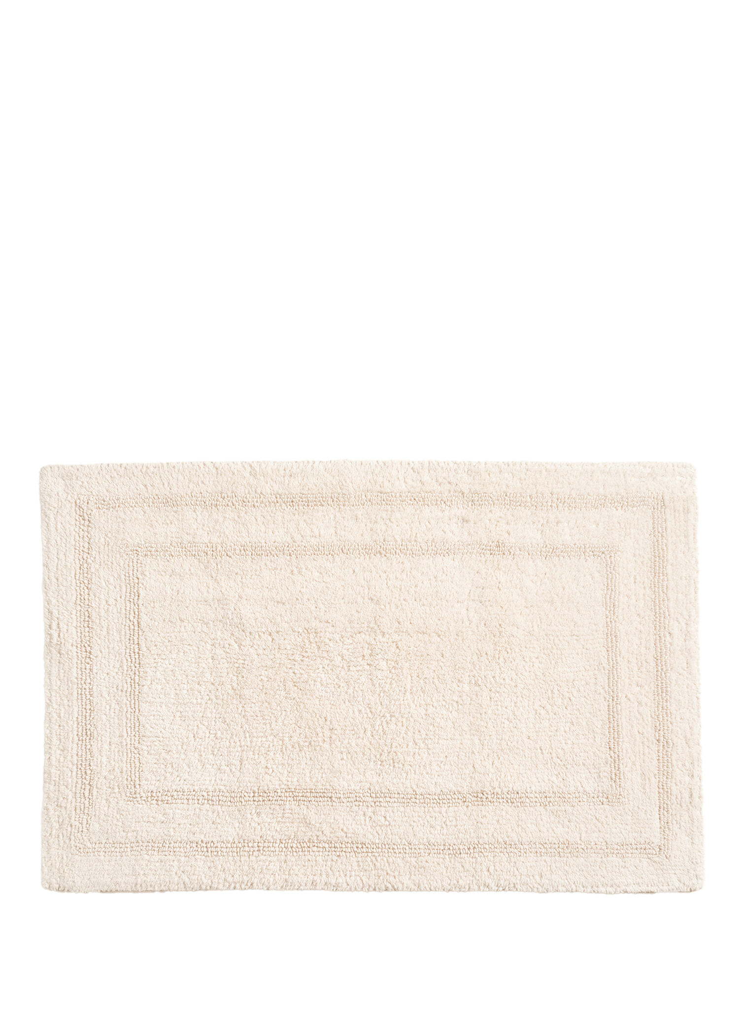 Solid Krem %100 Pamuk Çift Taraflı Banyo Paspası 70 x 120 cm