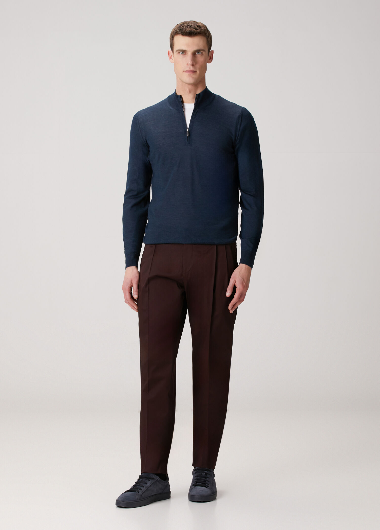 Bordo Çift Pilili Pantolon